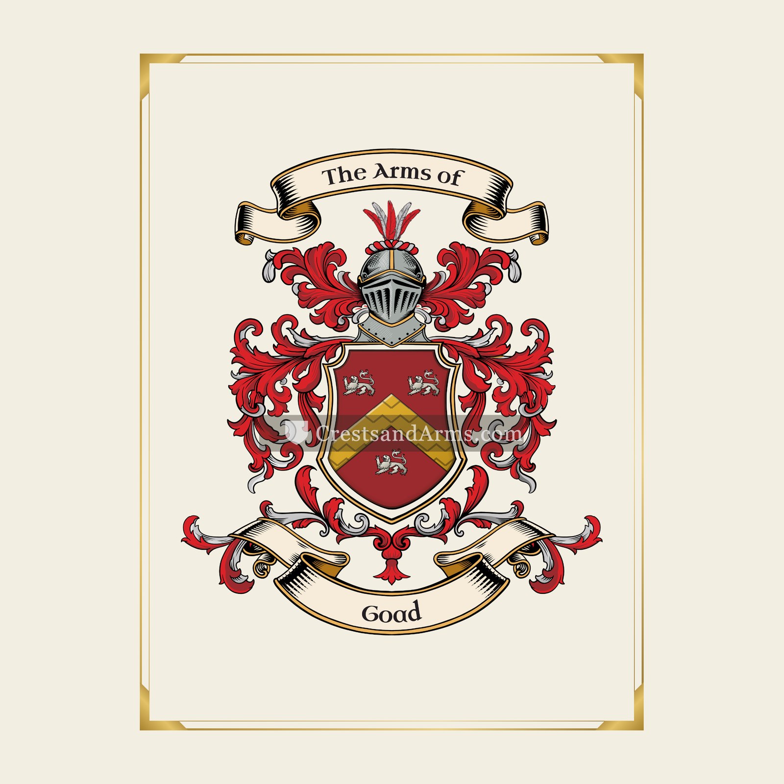 With gold border