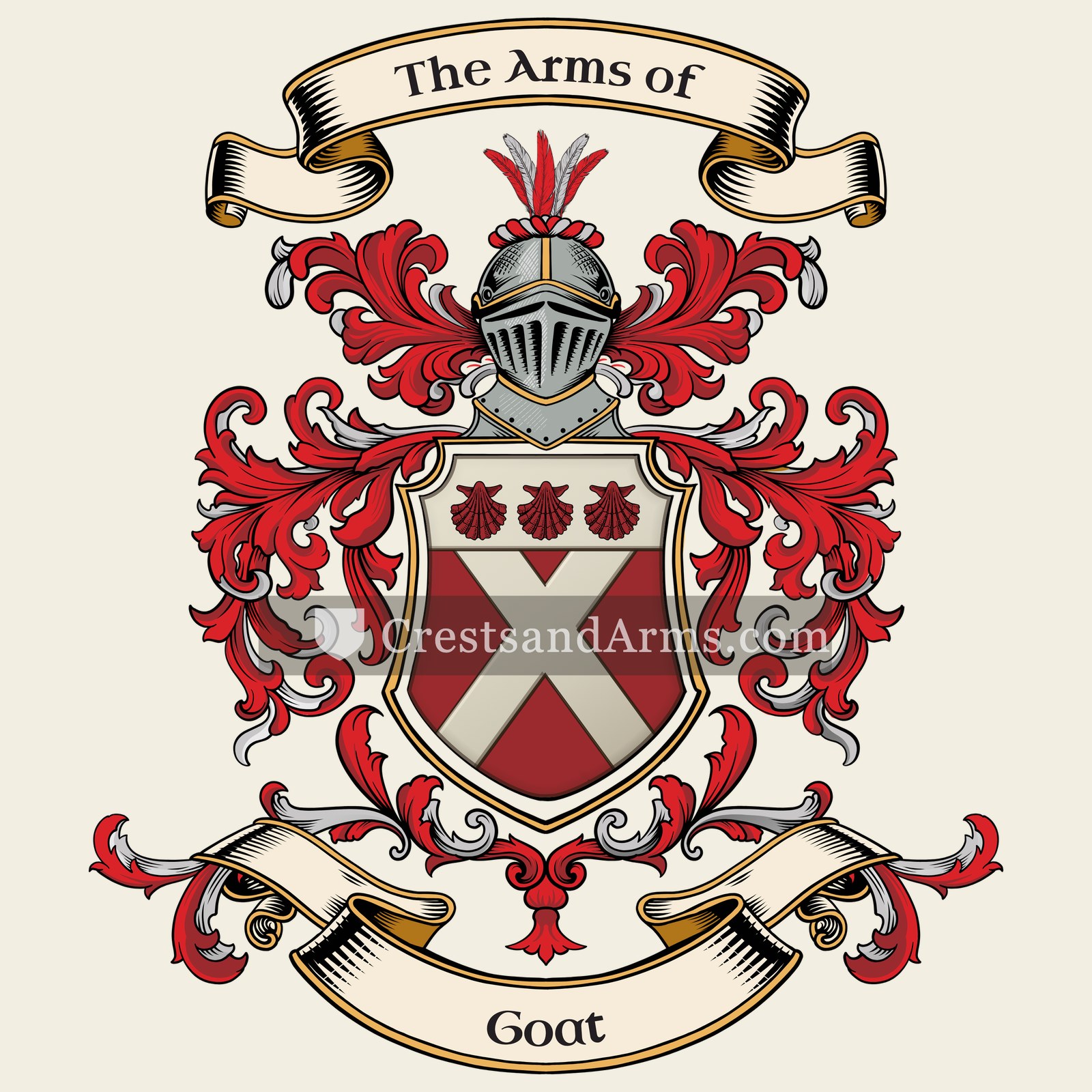 The Goat coat of arms, drawn from the recorded blazon