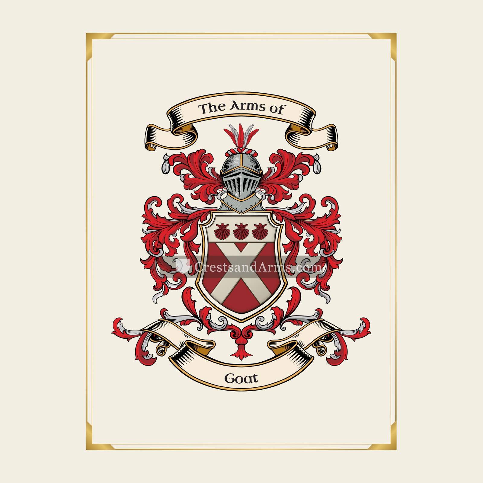With gold border