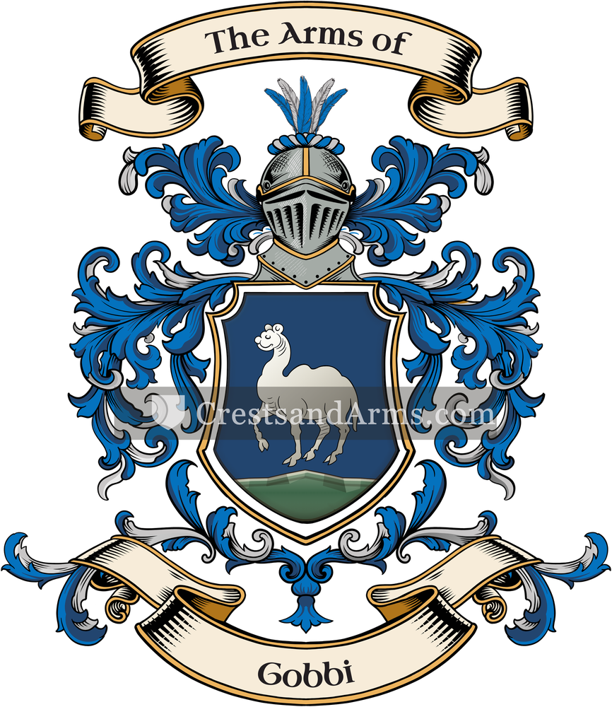 The Gobbi coat of arms, drawn from the recorded blazon