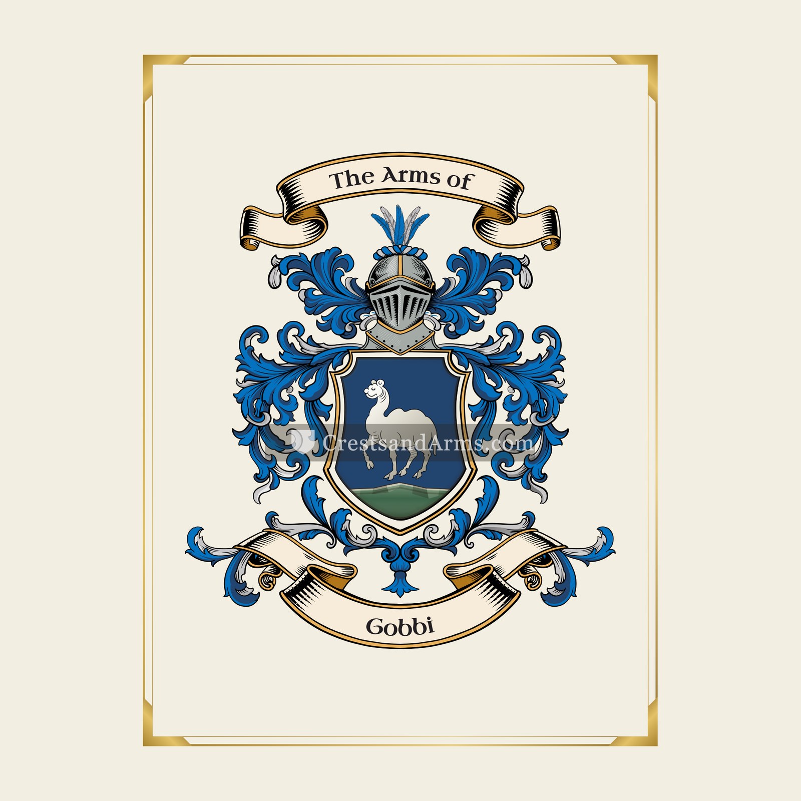 With gold border