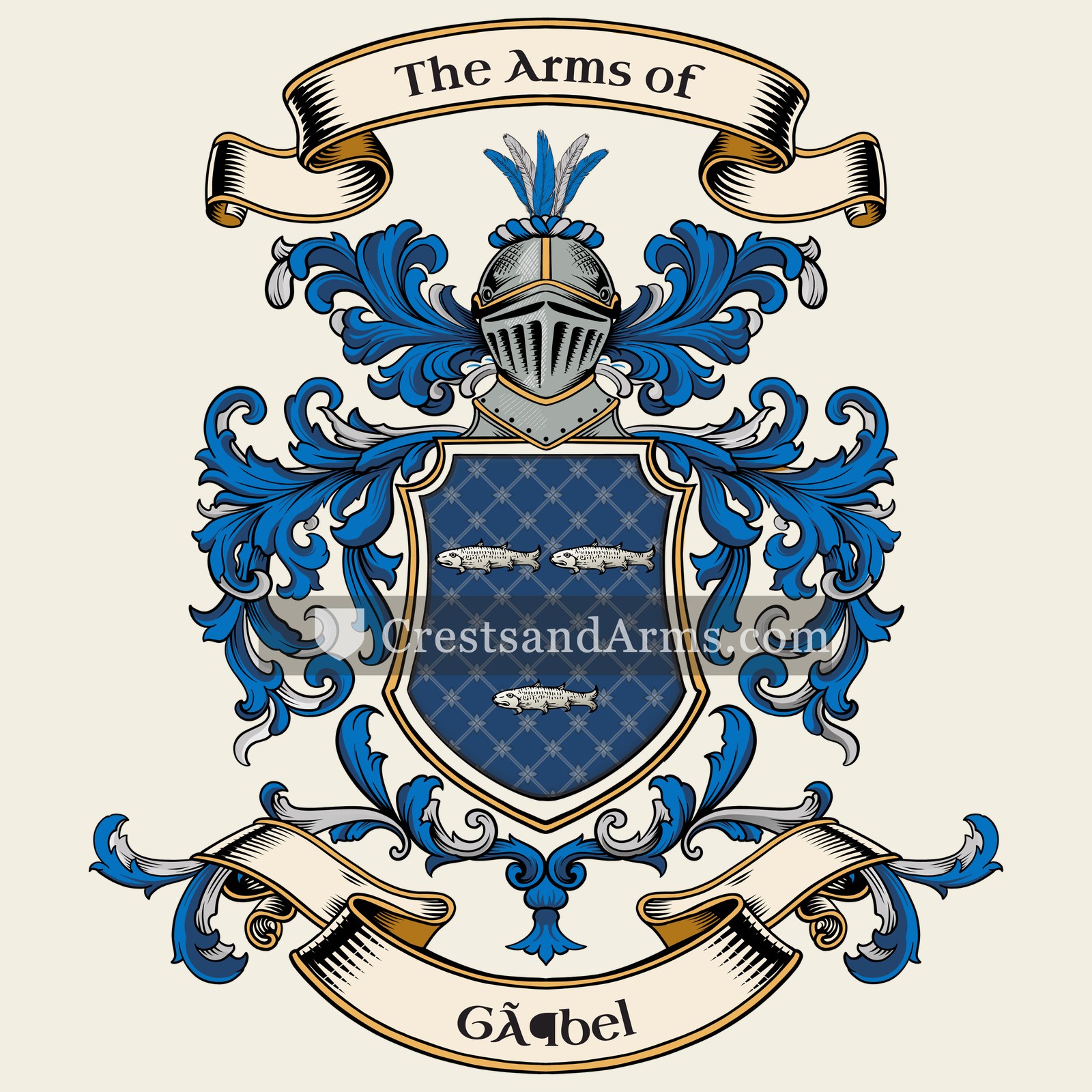 The Göbel coat of arms, drawn from the recorded blazon