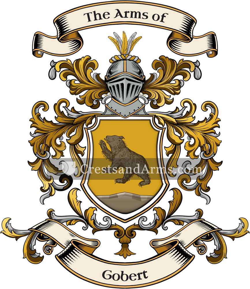The Gobert coat of arms, drawn from the recorded blazon