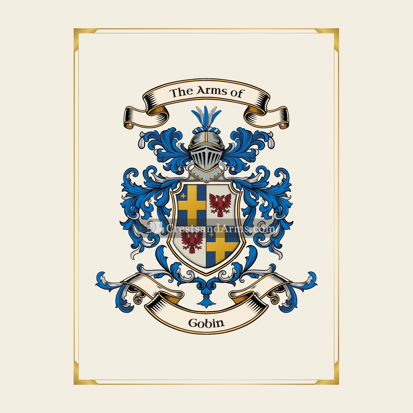 With gold border