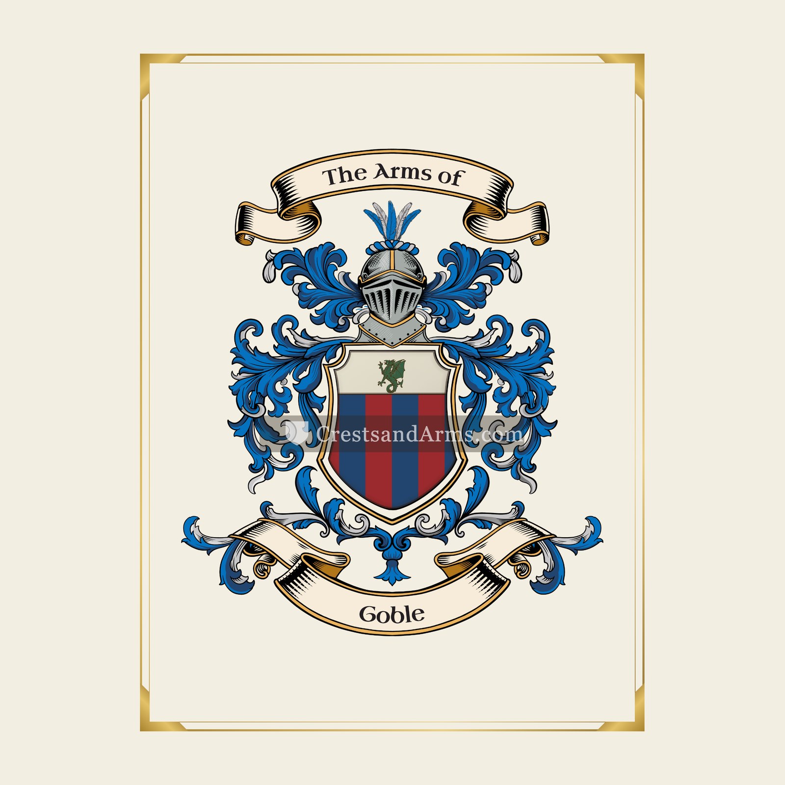With gold border