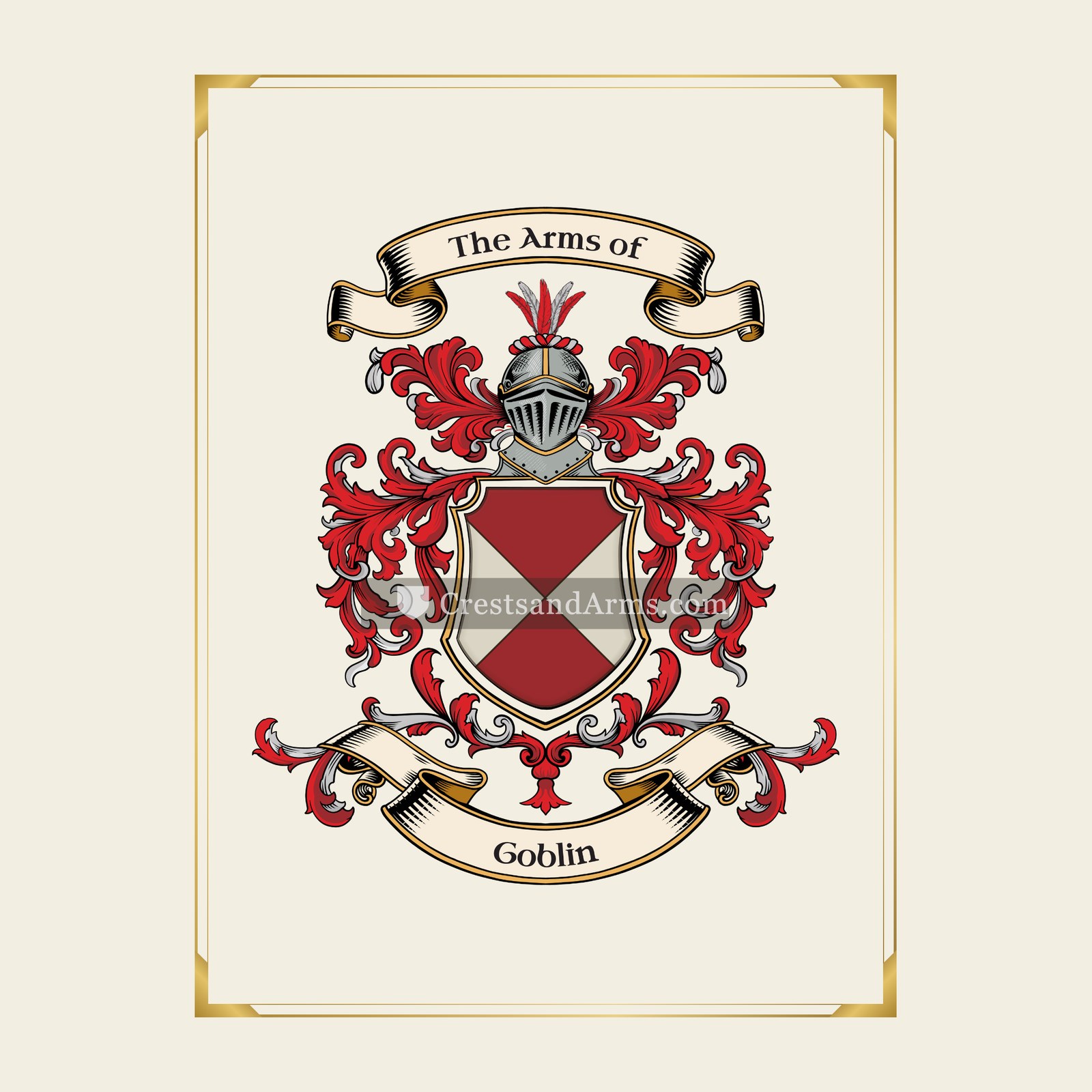 With gold border