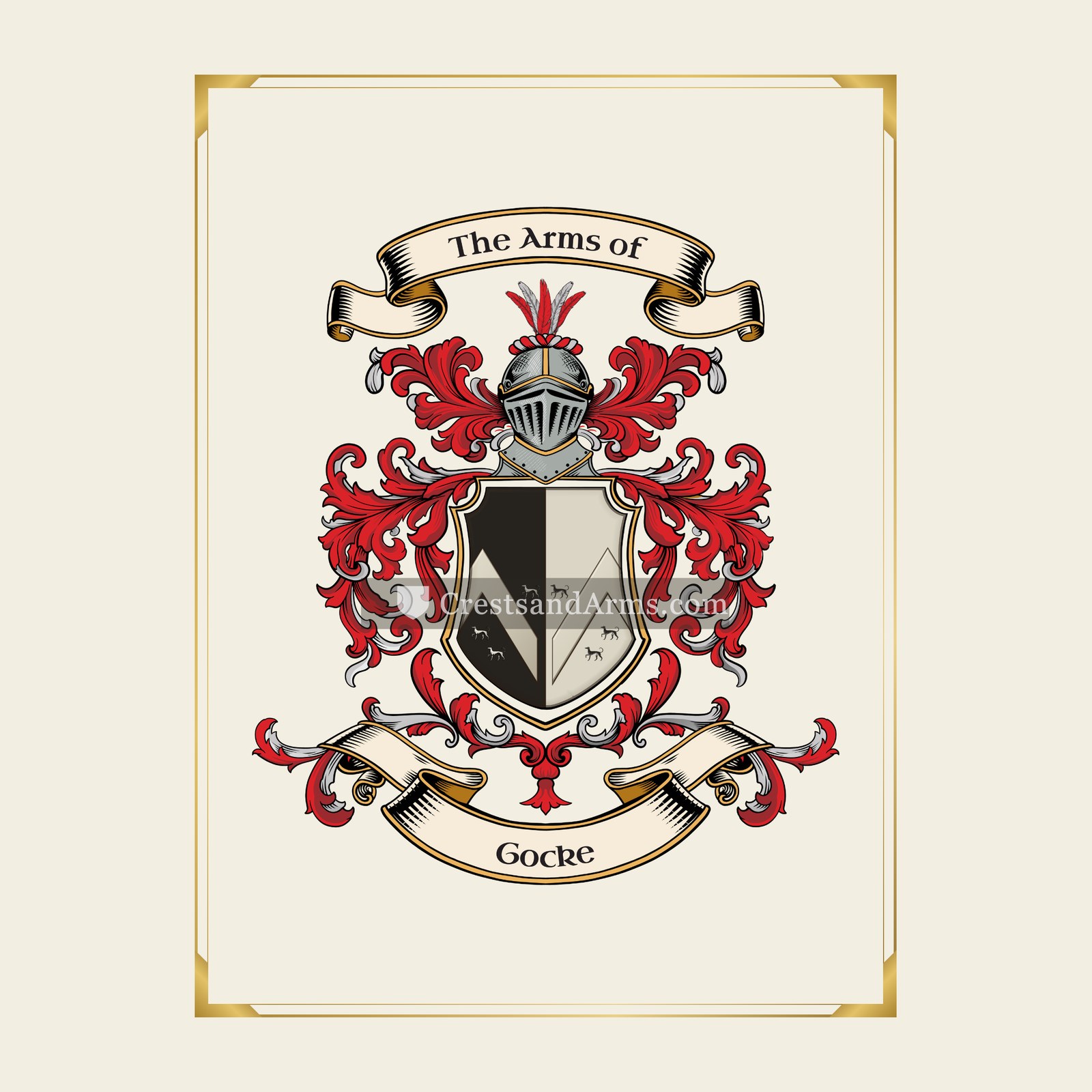 With gold border