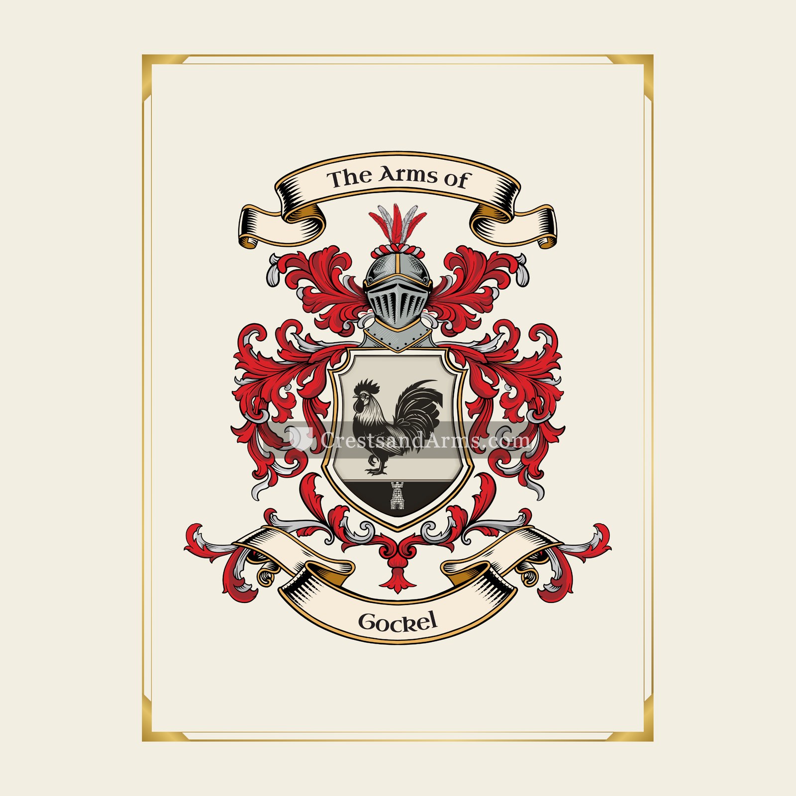 With gold border