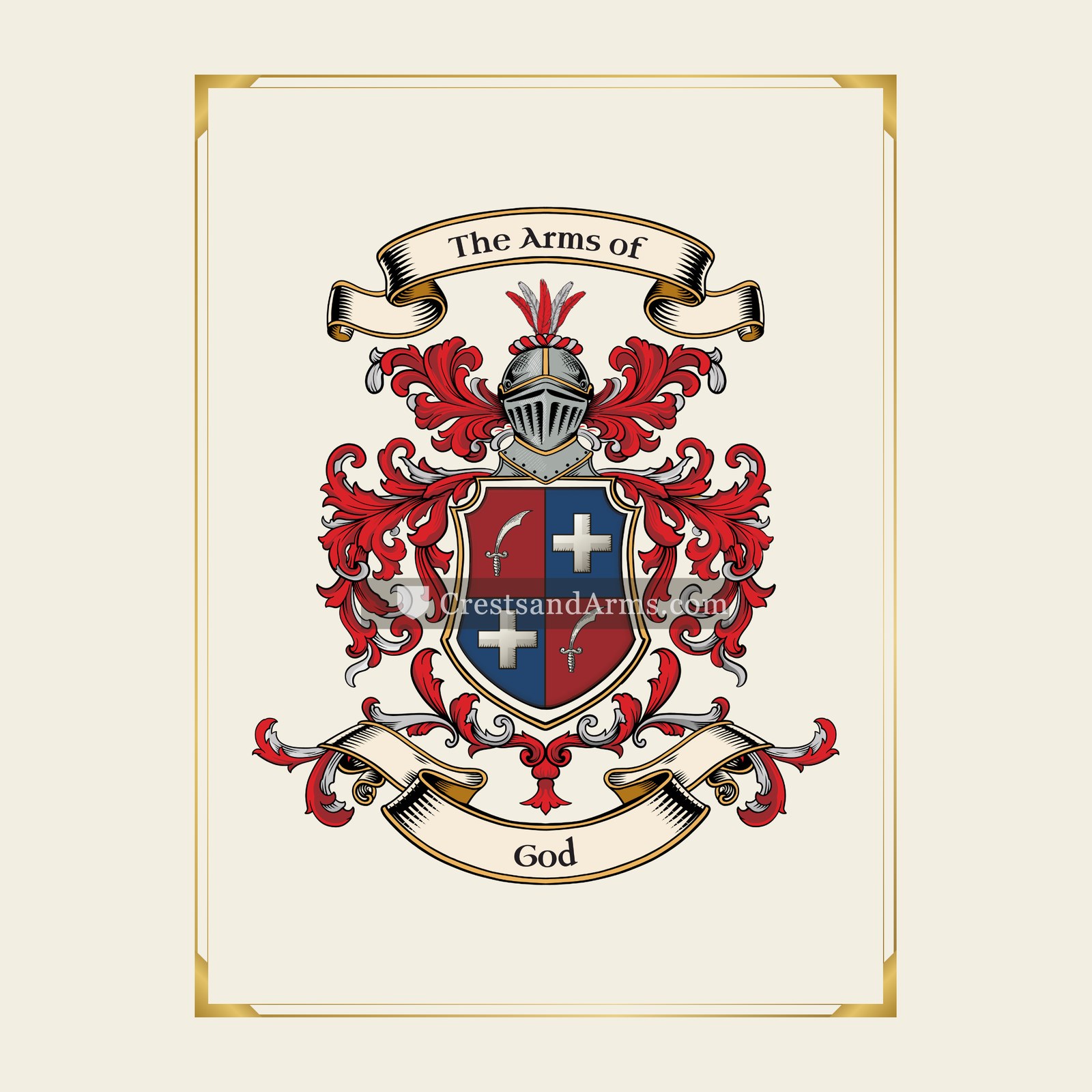 With gold border