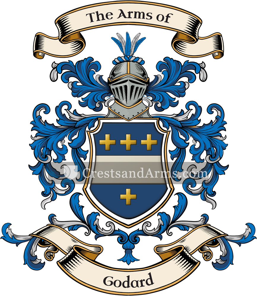 The Godard coat of arms, drawn from the recorded blazon
