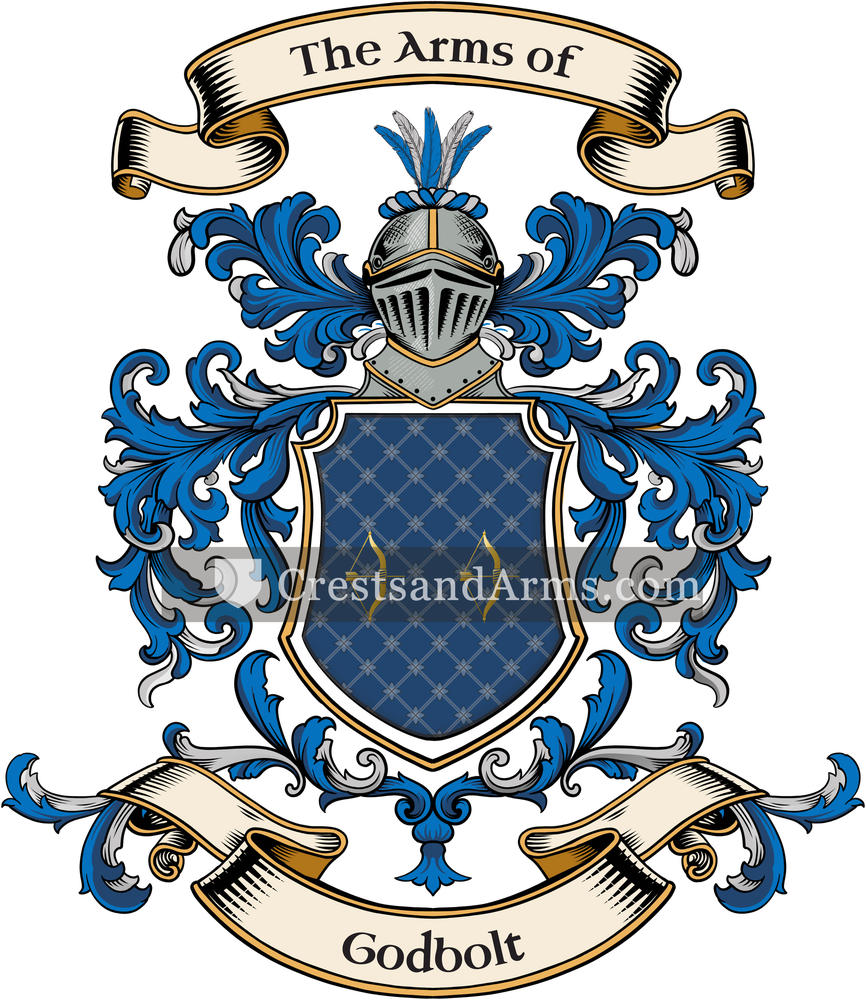 The Godbolt coat of arms, drawn from the recorded blazon