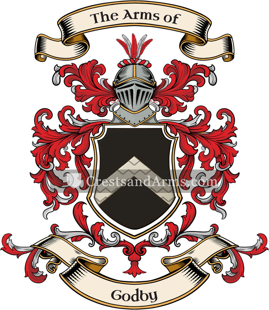 The Godby coat of arms, drawn from the recorded blazon
