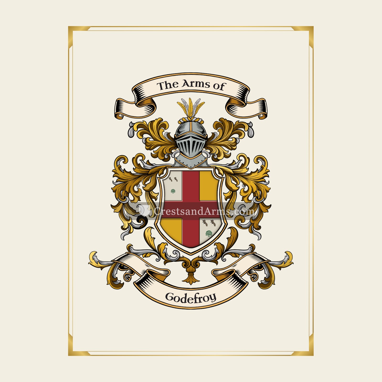 With gold border