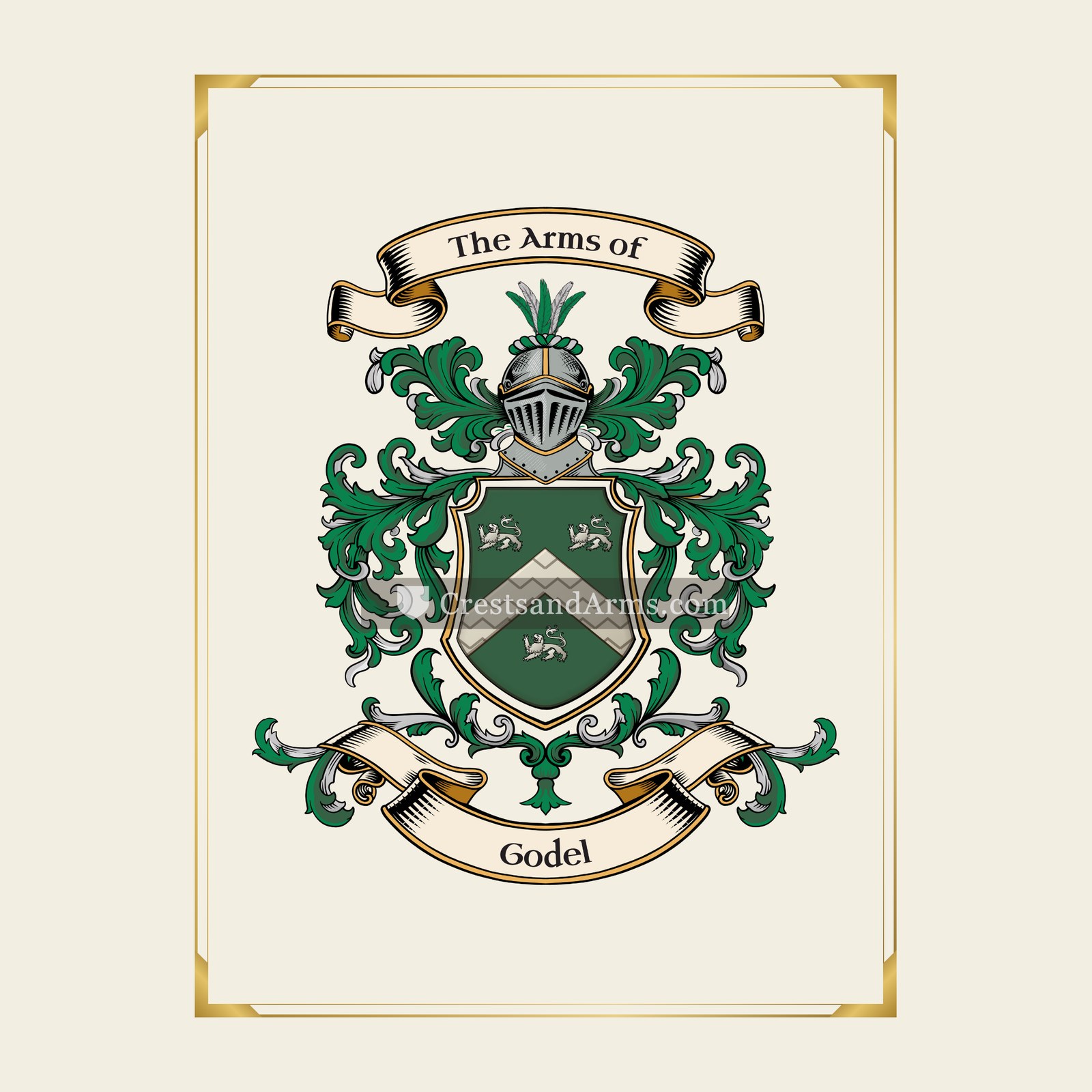 With gold border