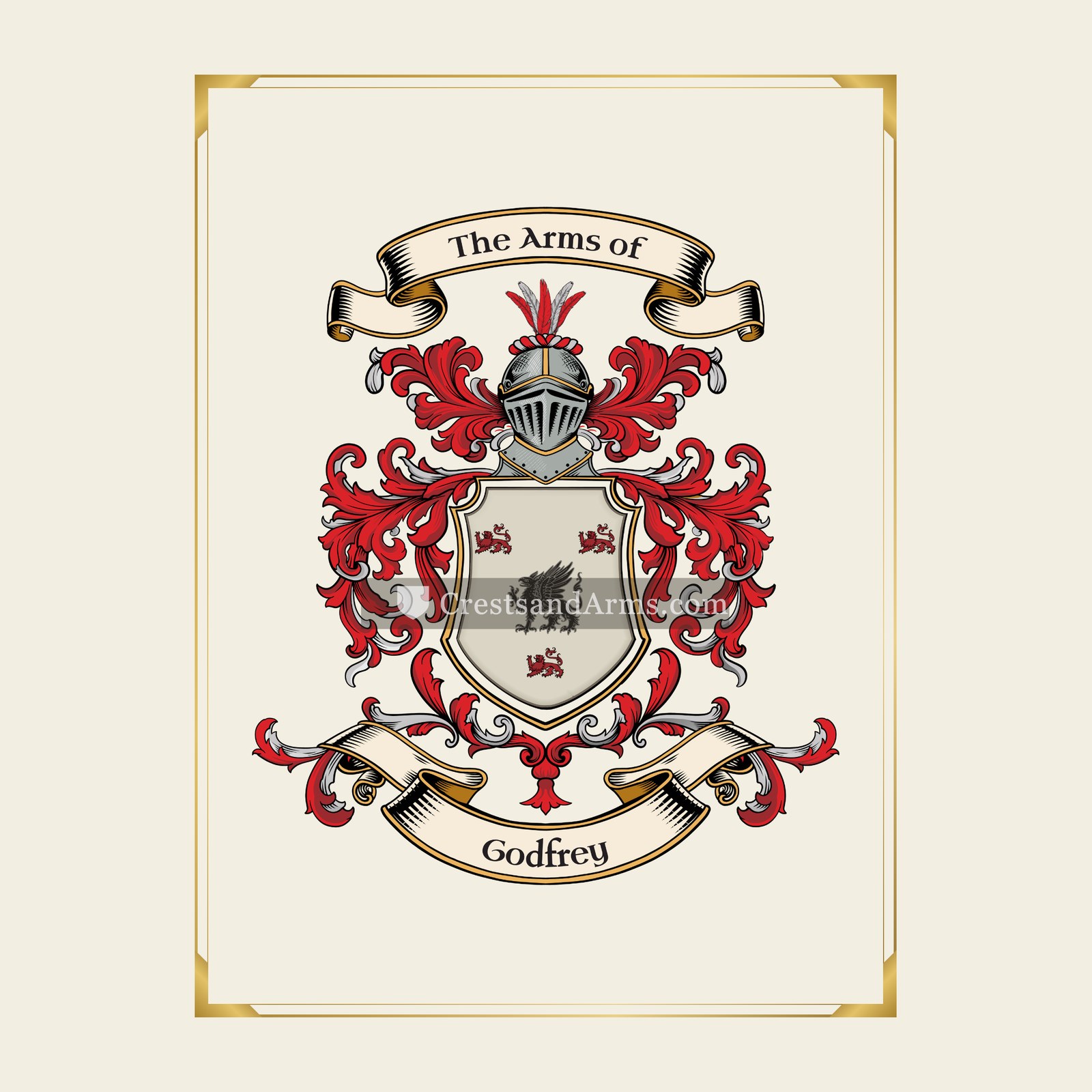 With gold border