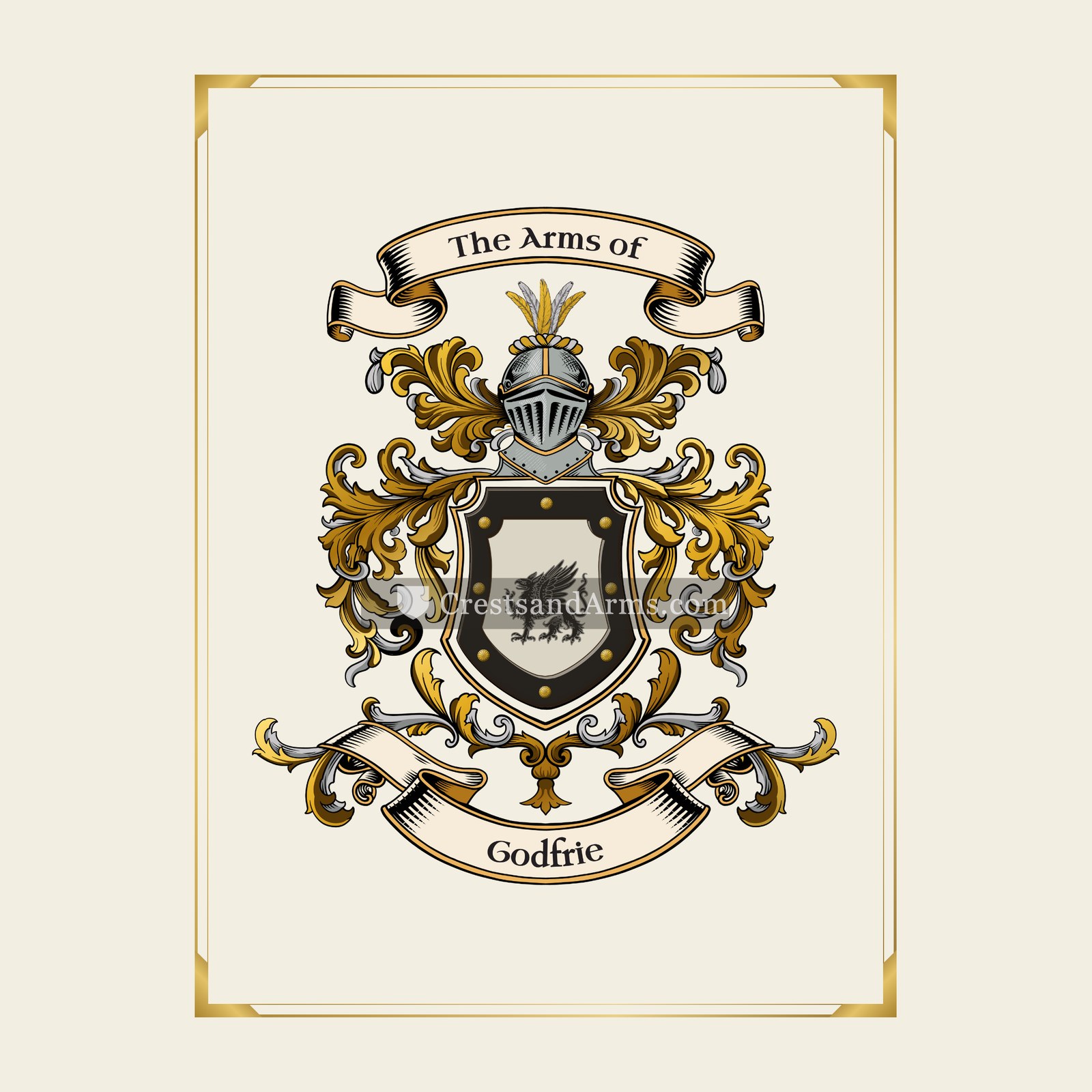 With gold border