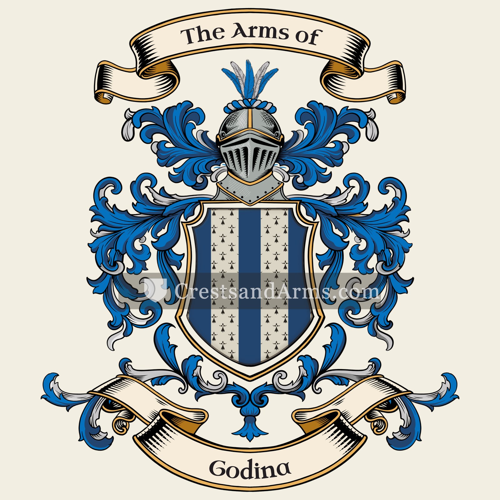 The Godina coat of arms, drawn from the recorded blazon