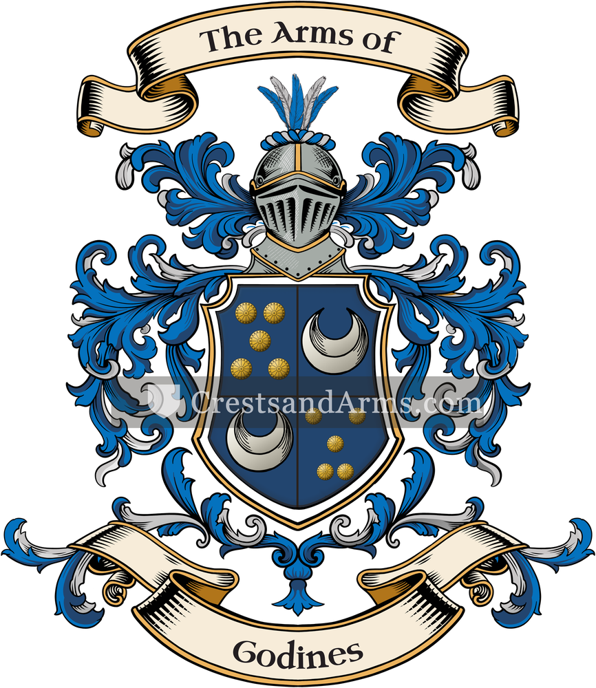 The Godines coat of arms, drawn from the recorded blazon