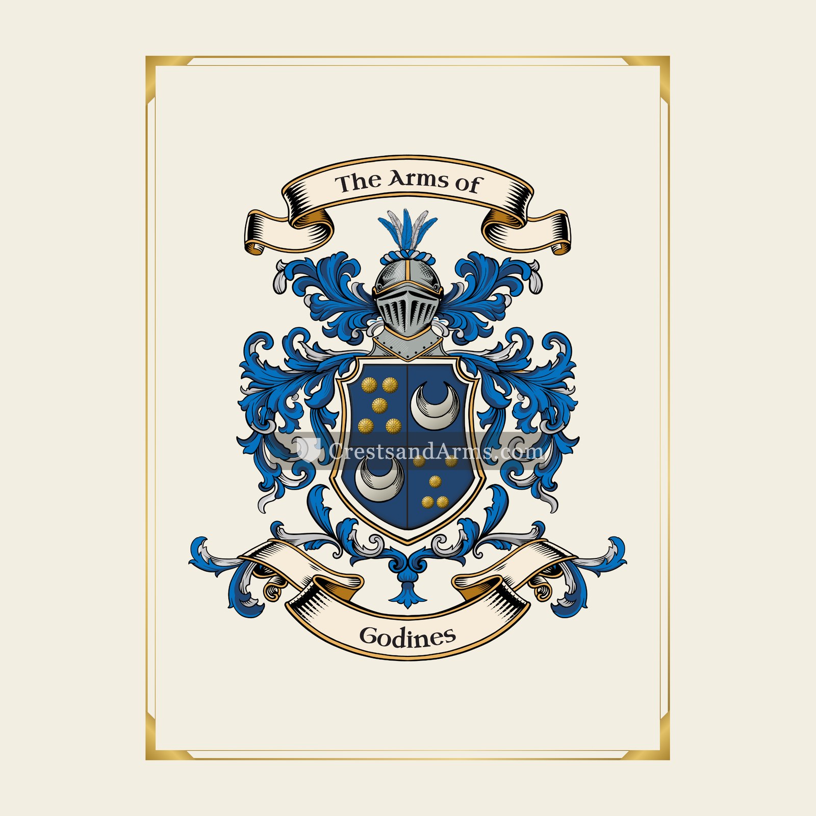 With gold border