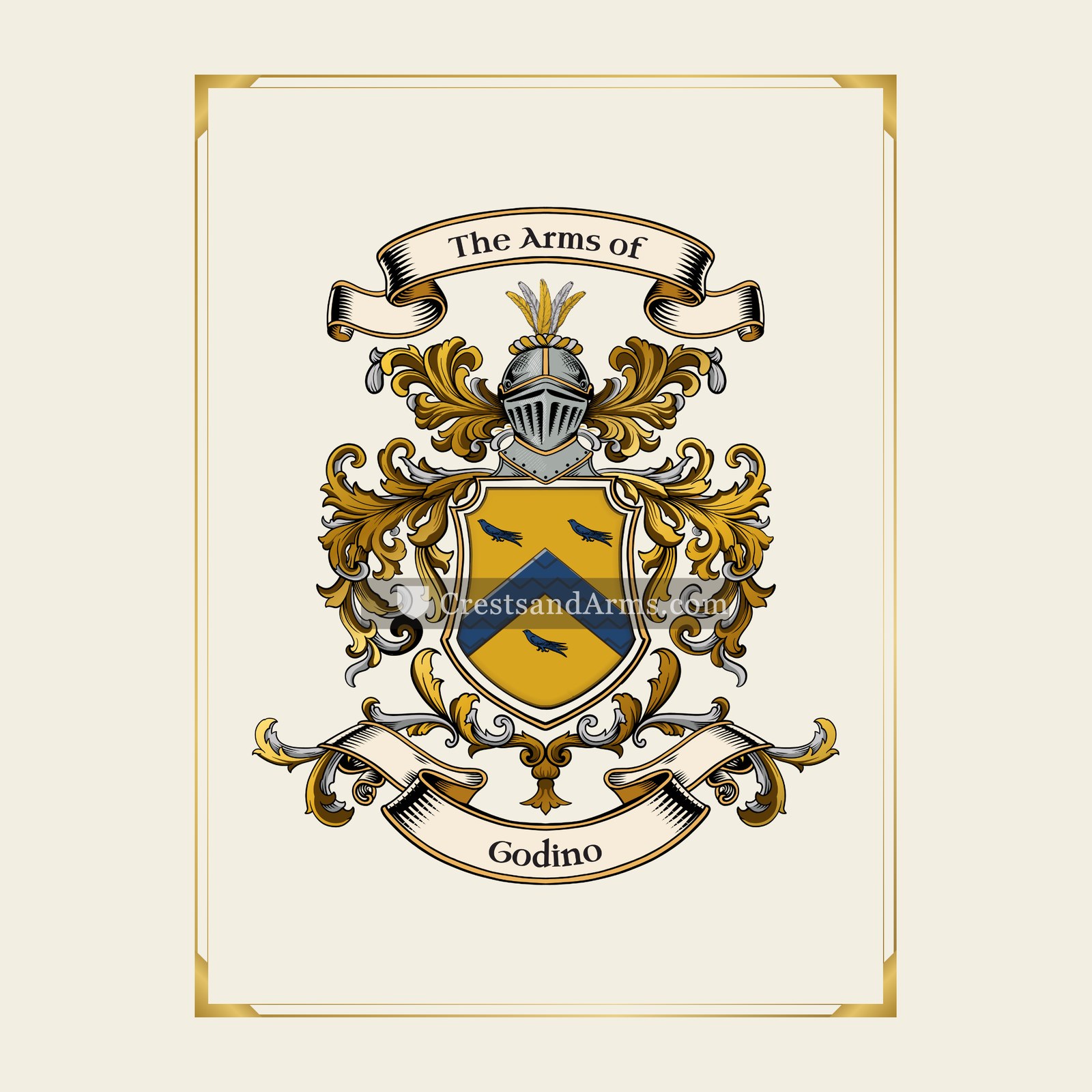 With gold border