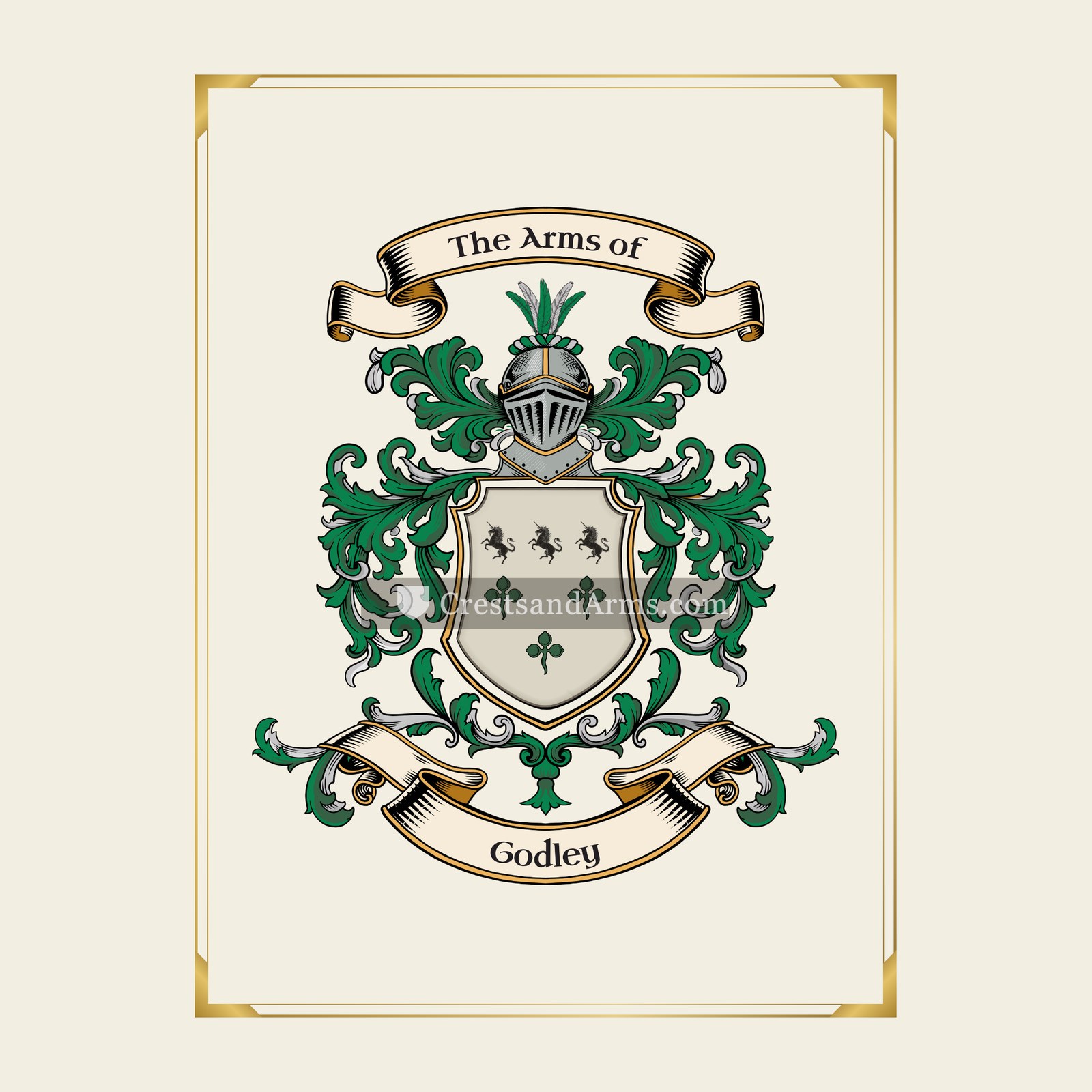 With gold border