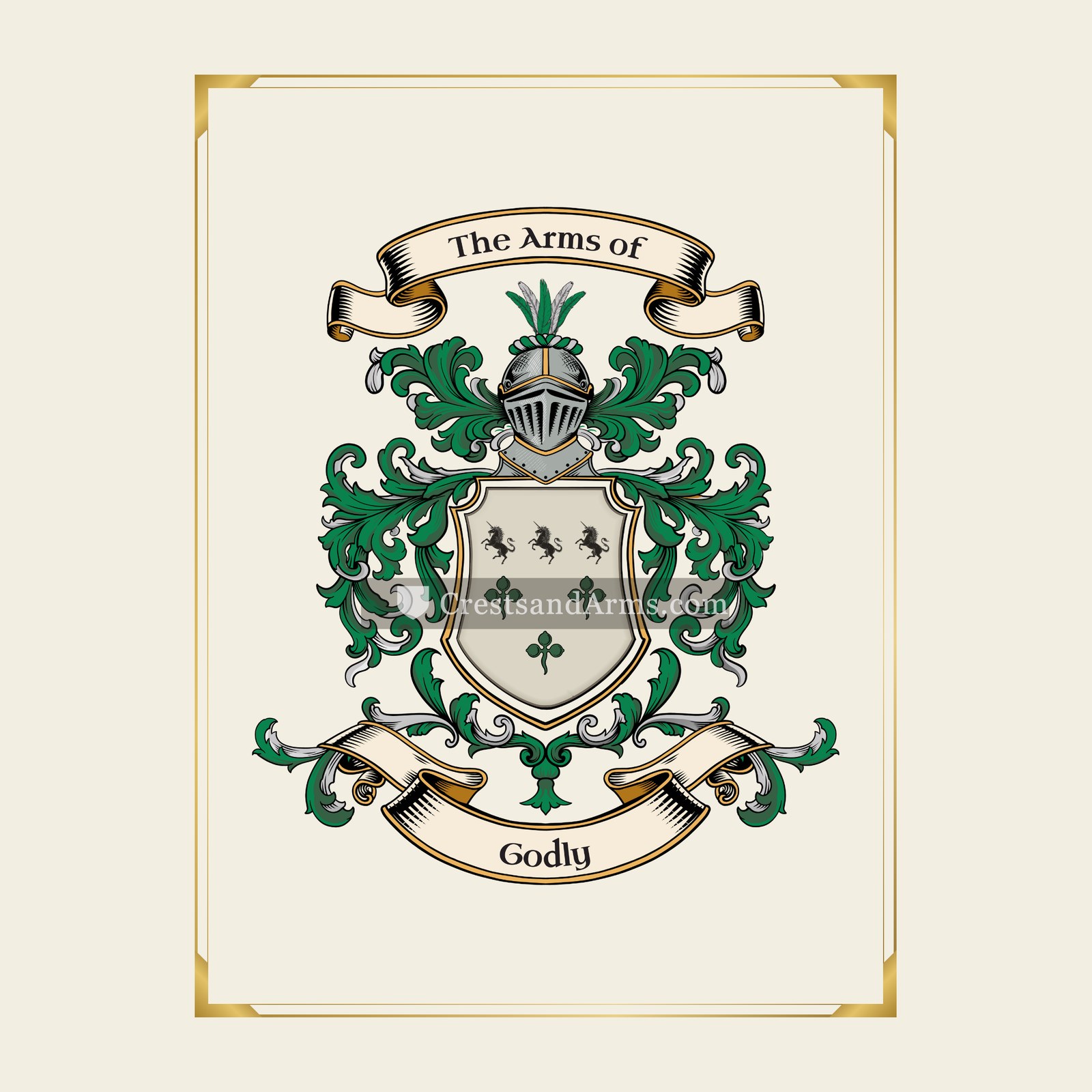 With gold border