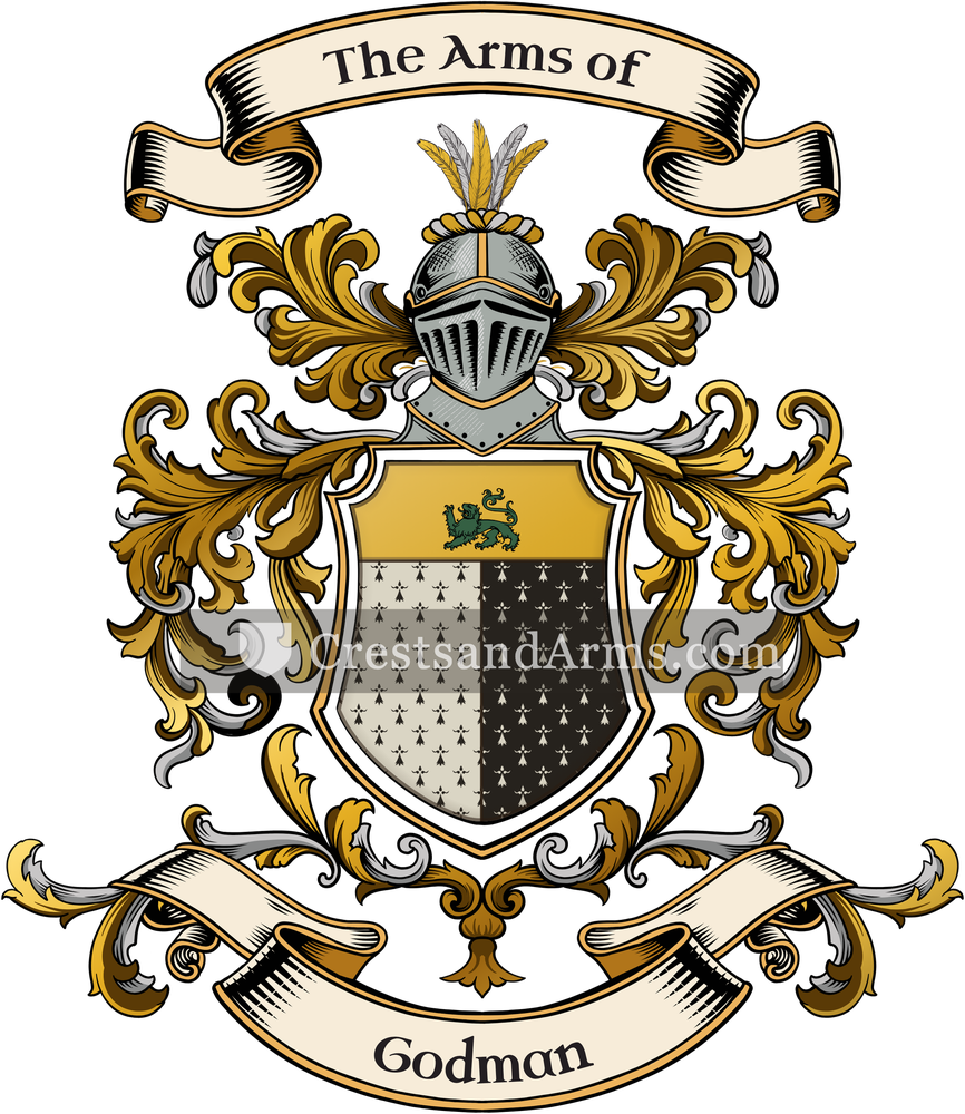 The Godman coat of arms, drawn from the recorded blazon