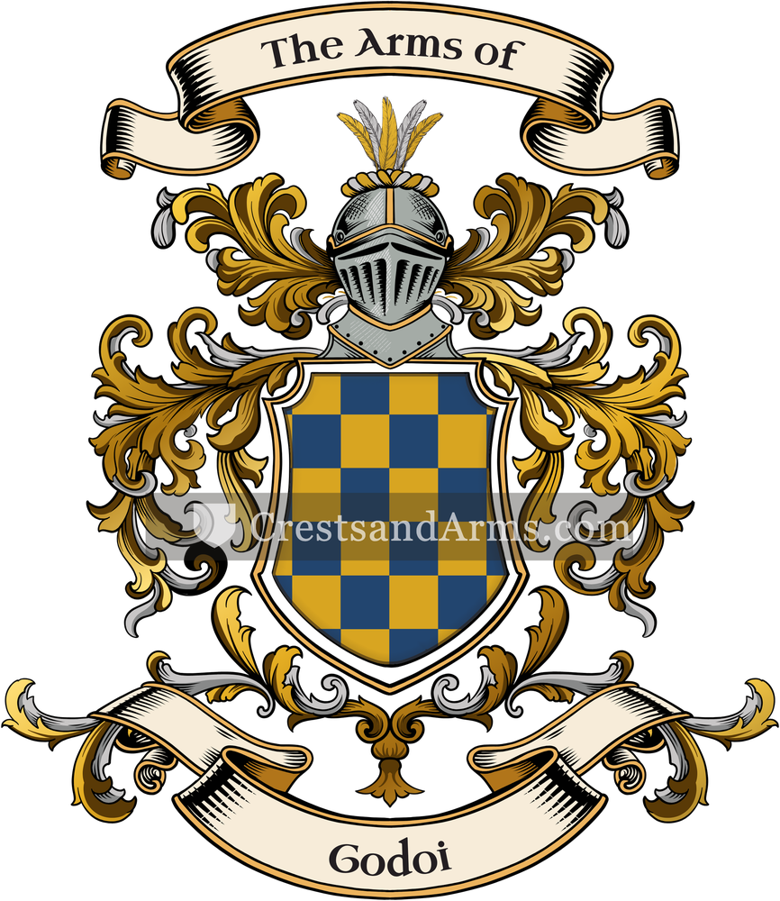 The Godoi coat of arms, drawn from the recorded blazon