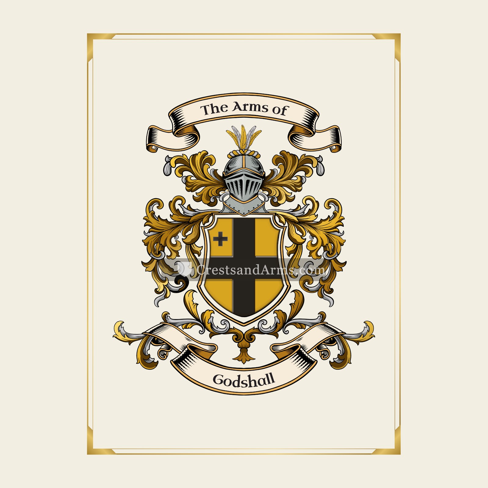 With gold border