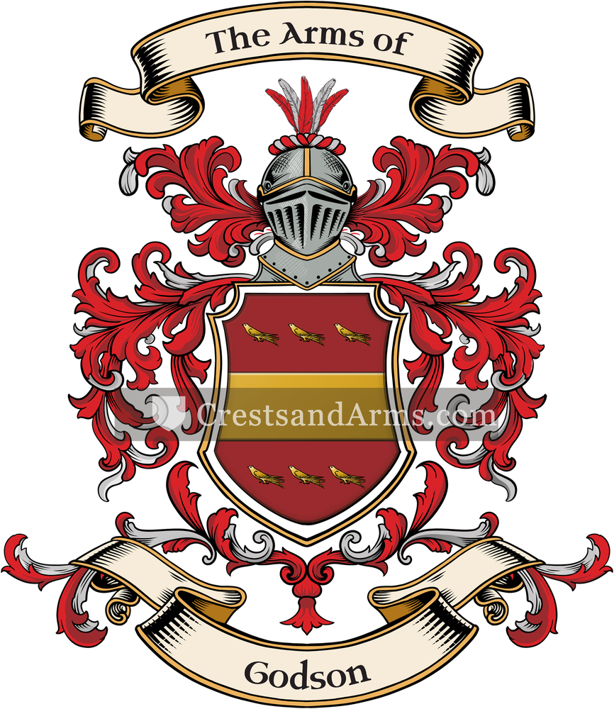 The Godson coat of arms, drawn from the recorded blazon