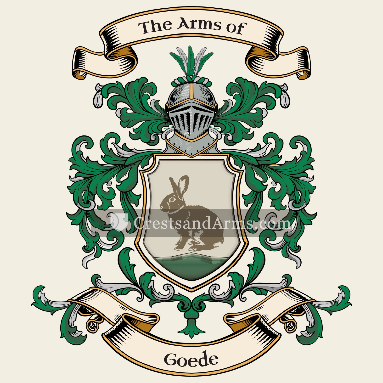 The Goede coat of arms, drawn from the recorded blazon