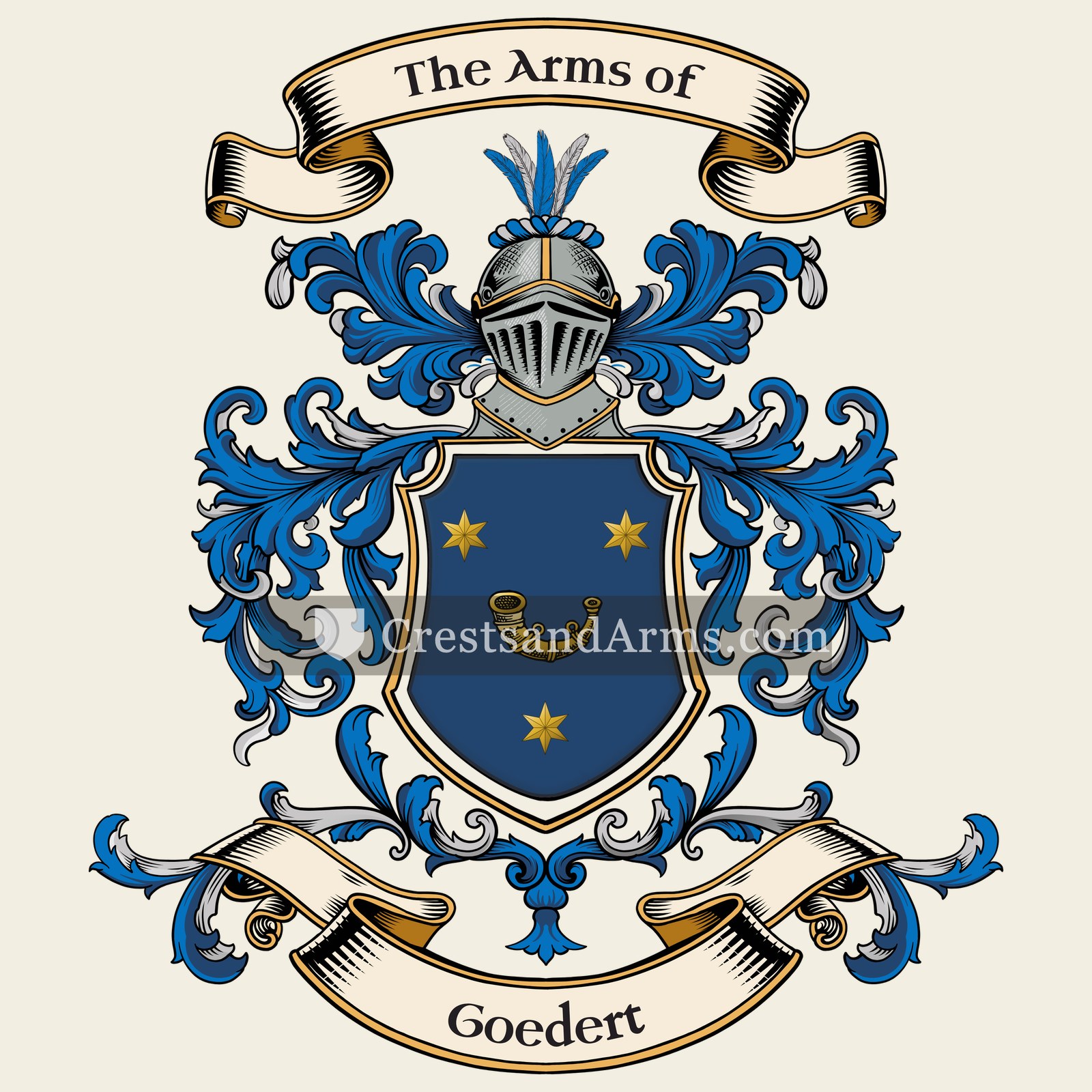 The Goedert coat of arms, drawn from the recorded blazon