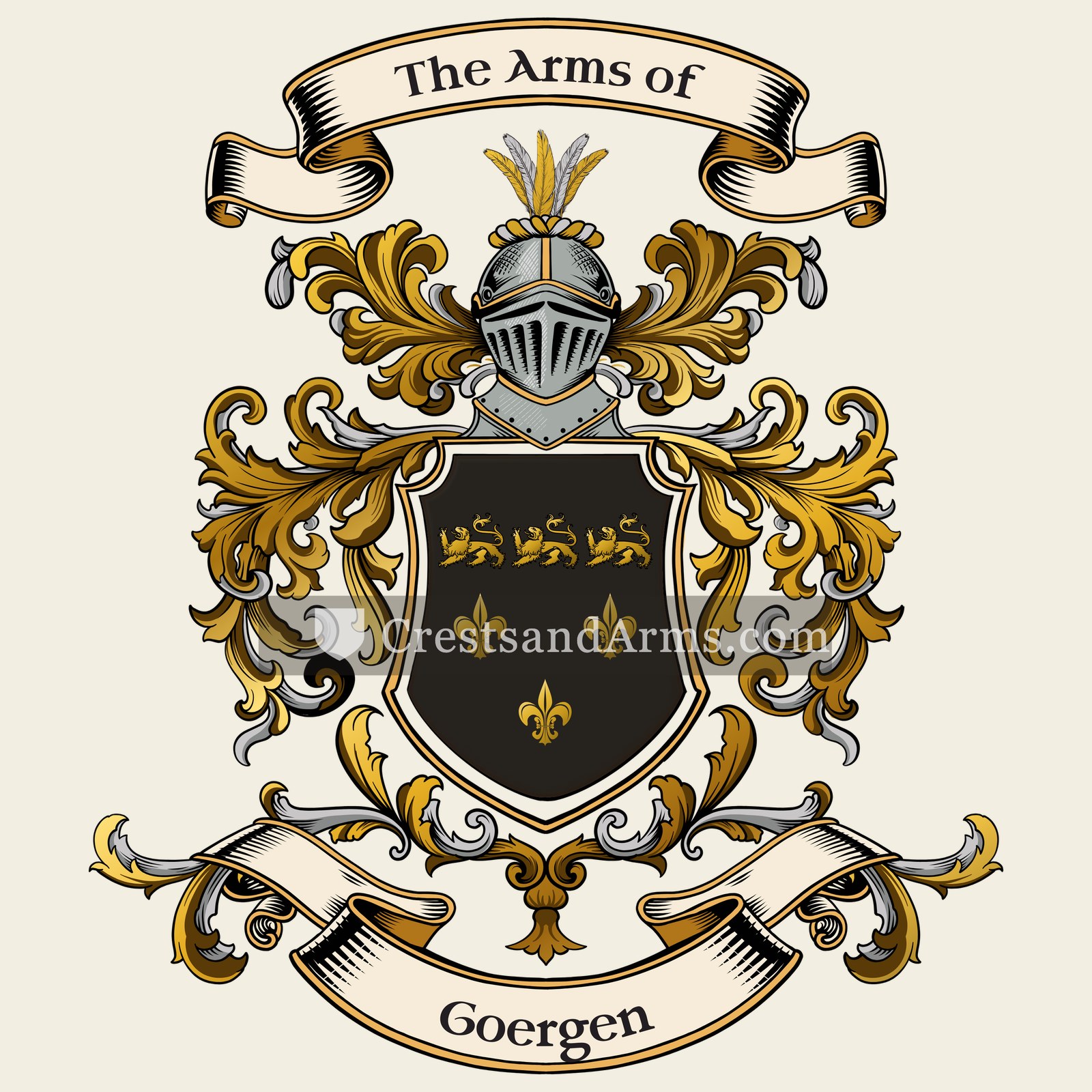 The Goergen coat of arms, drawn from the recorded blazon