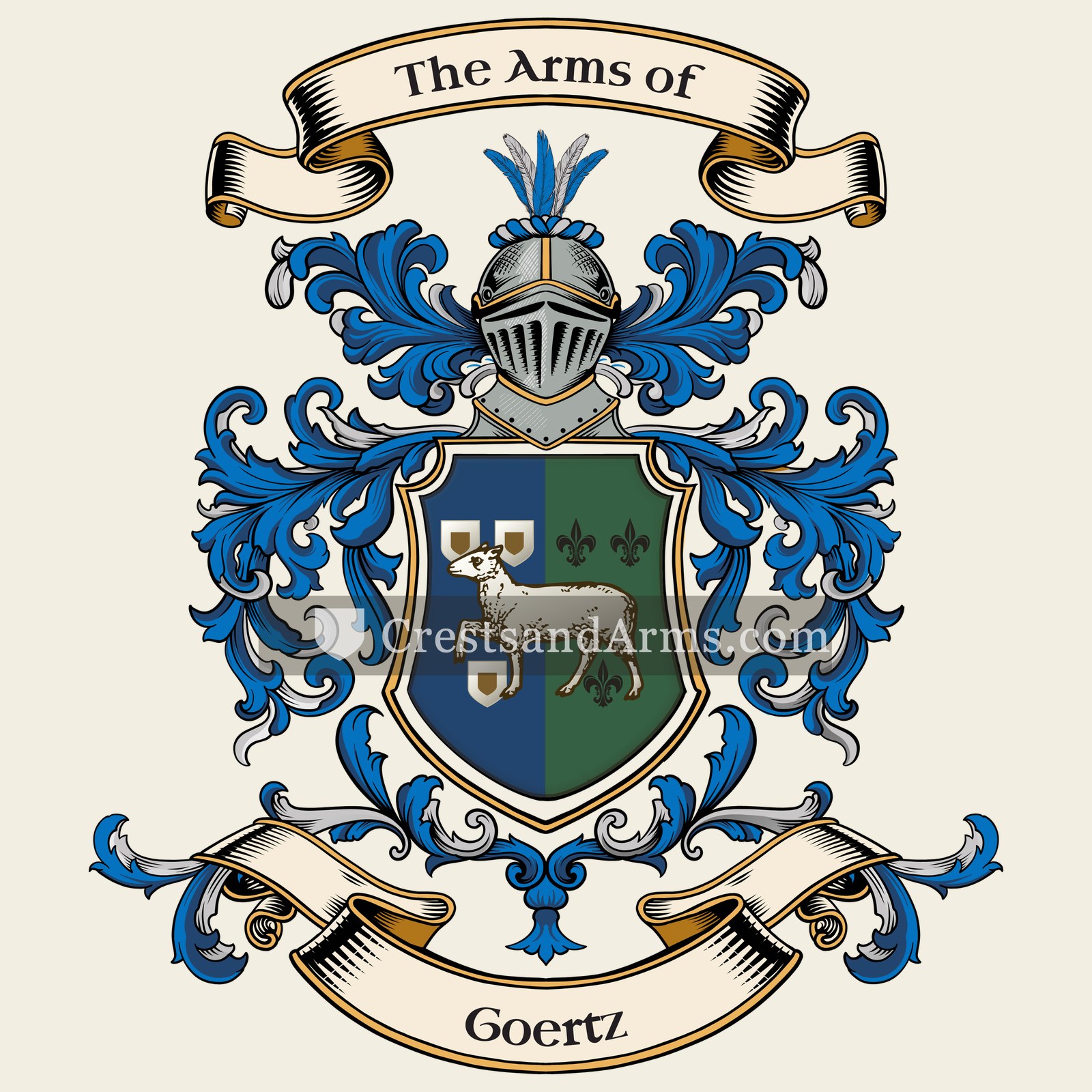 The Goertz coat of arms, drawn from the recorded blazon
