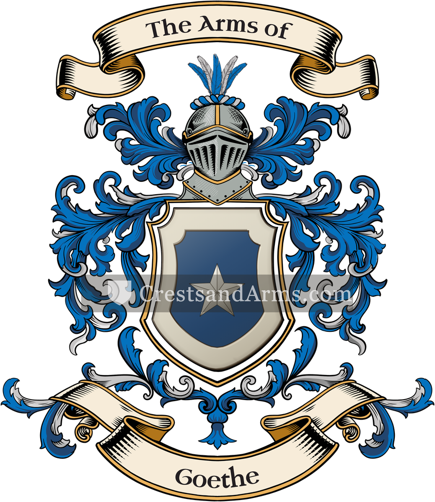 The Goethe coat of arms, drawn from the recorded blazon