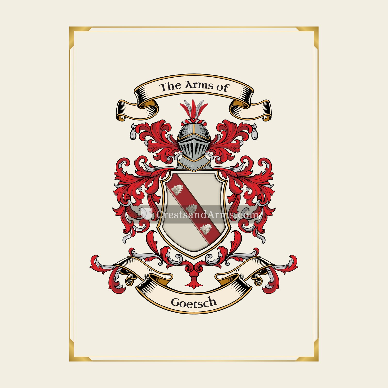 With gold border