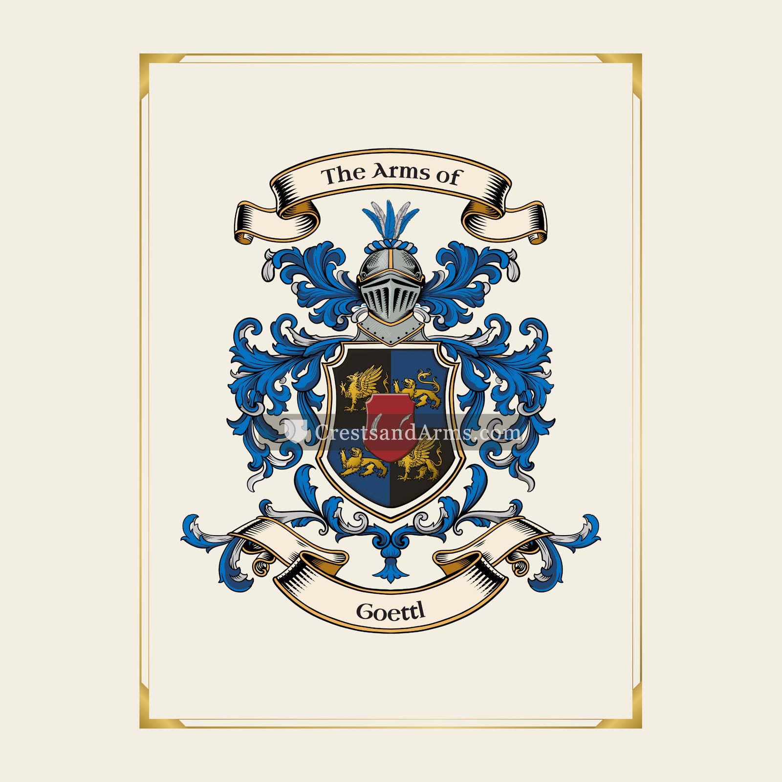 With gold border