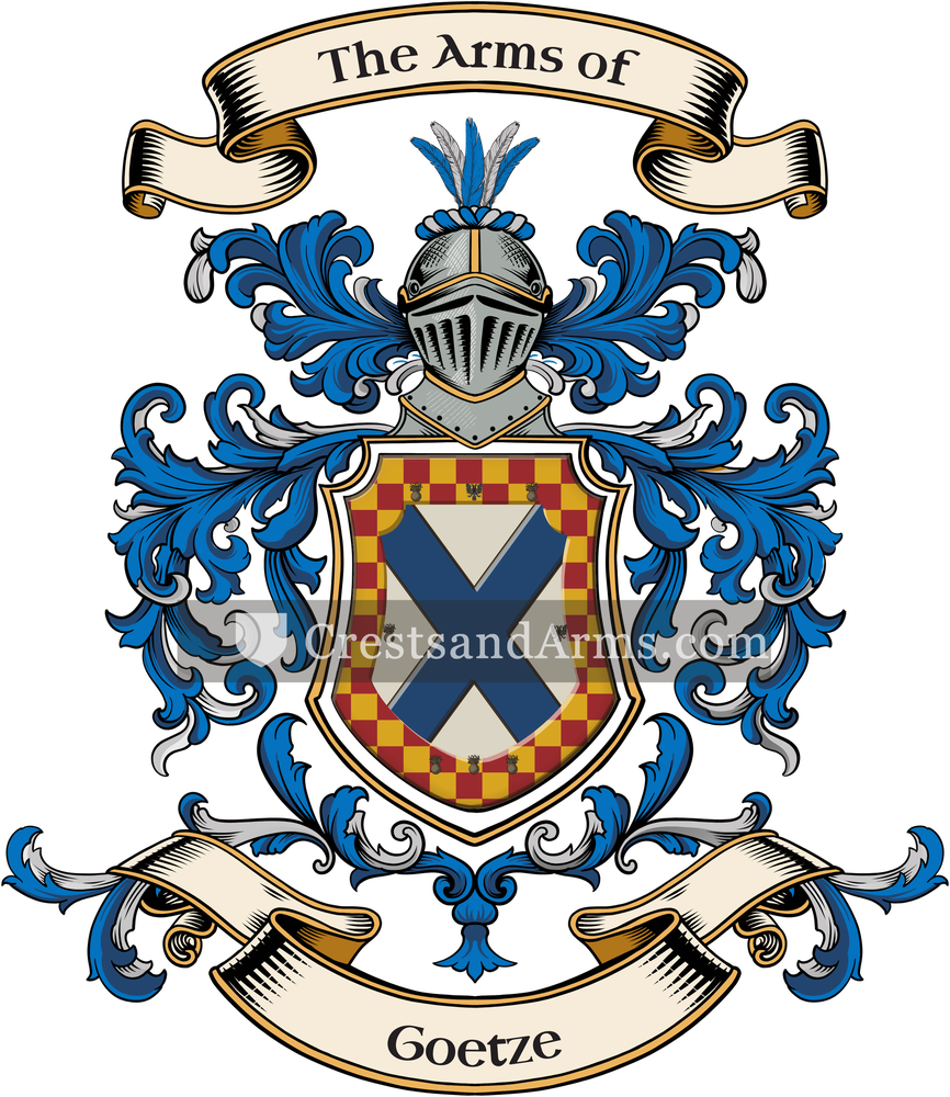 The Goetze coat of arms, drawn from the recorded blazon