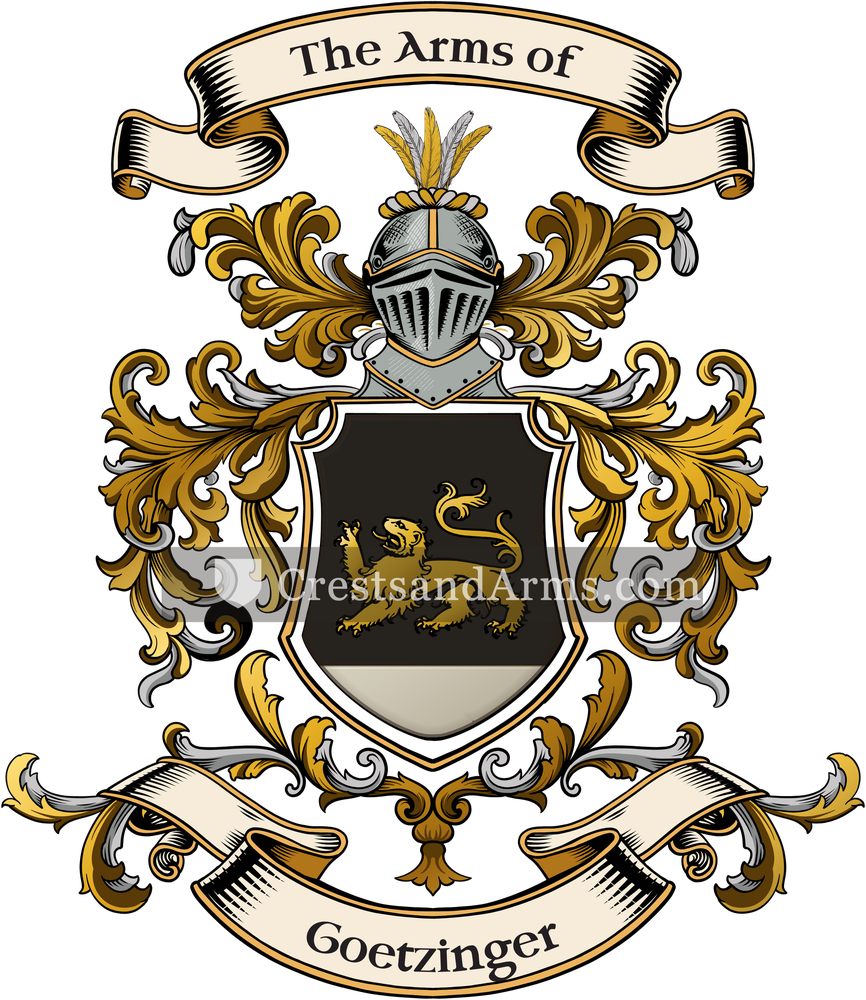 The Goetzinger coat of arms, drawn from the recorded blazon