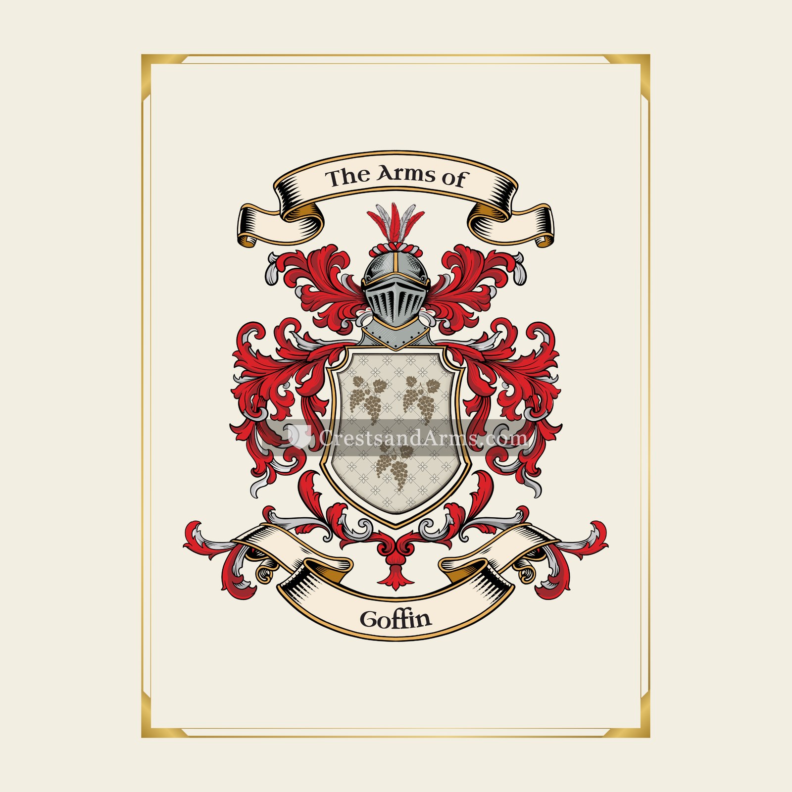 With gold border