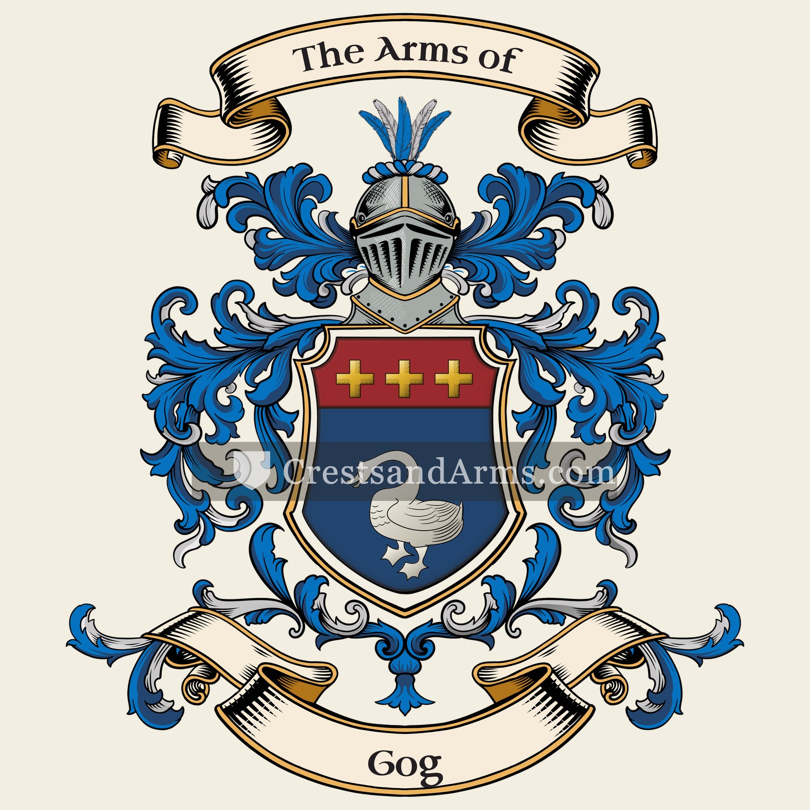 The Gog coat of arms, drawn from the recorded blazon