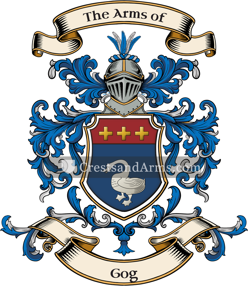 The Gog coat of arms, drawn from the recorded blazon