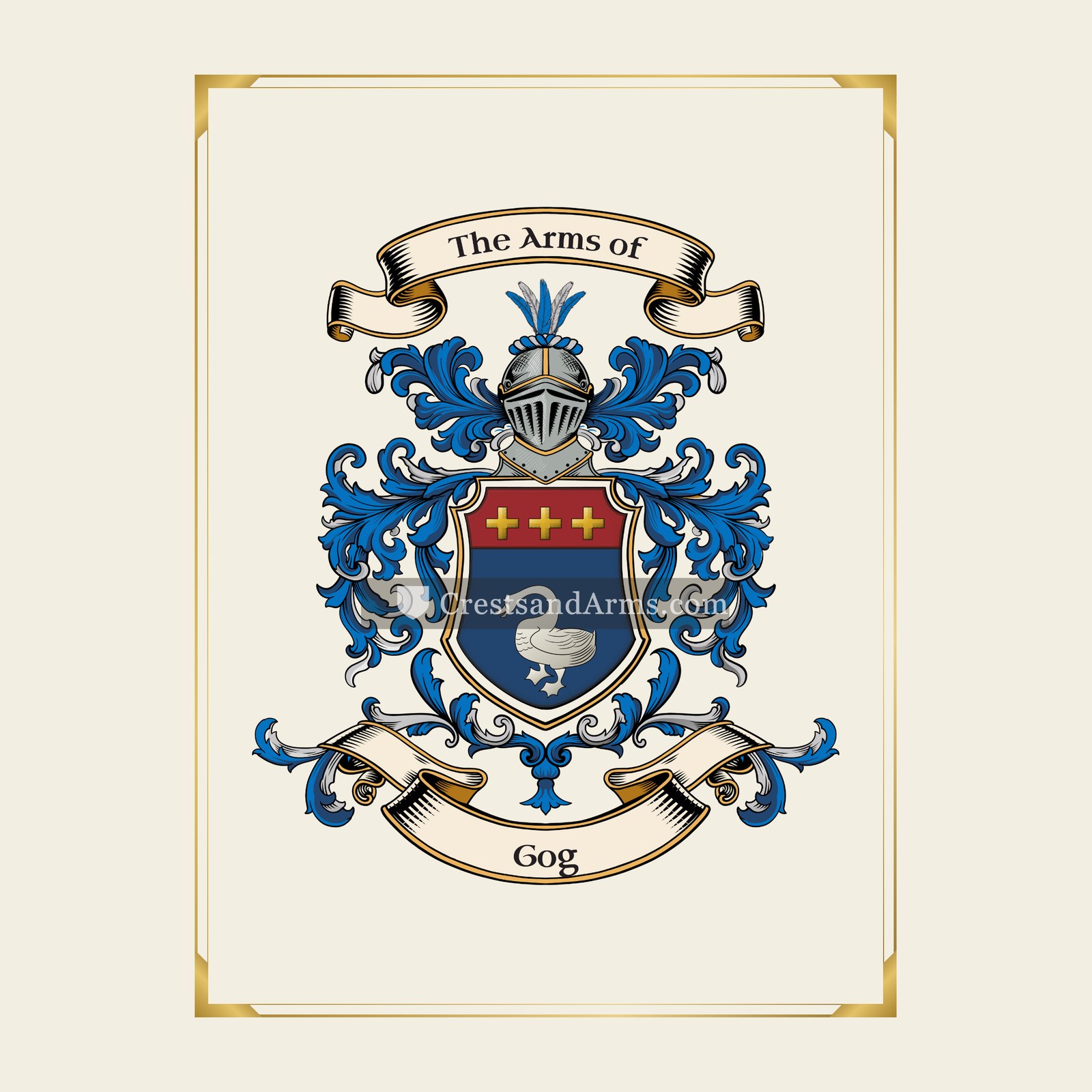 With gold border