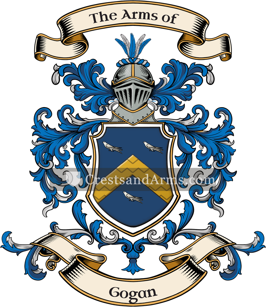 The Gogan coat of arms, drawn from the recorded blazon