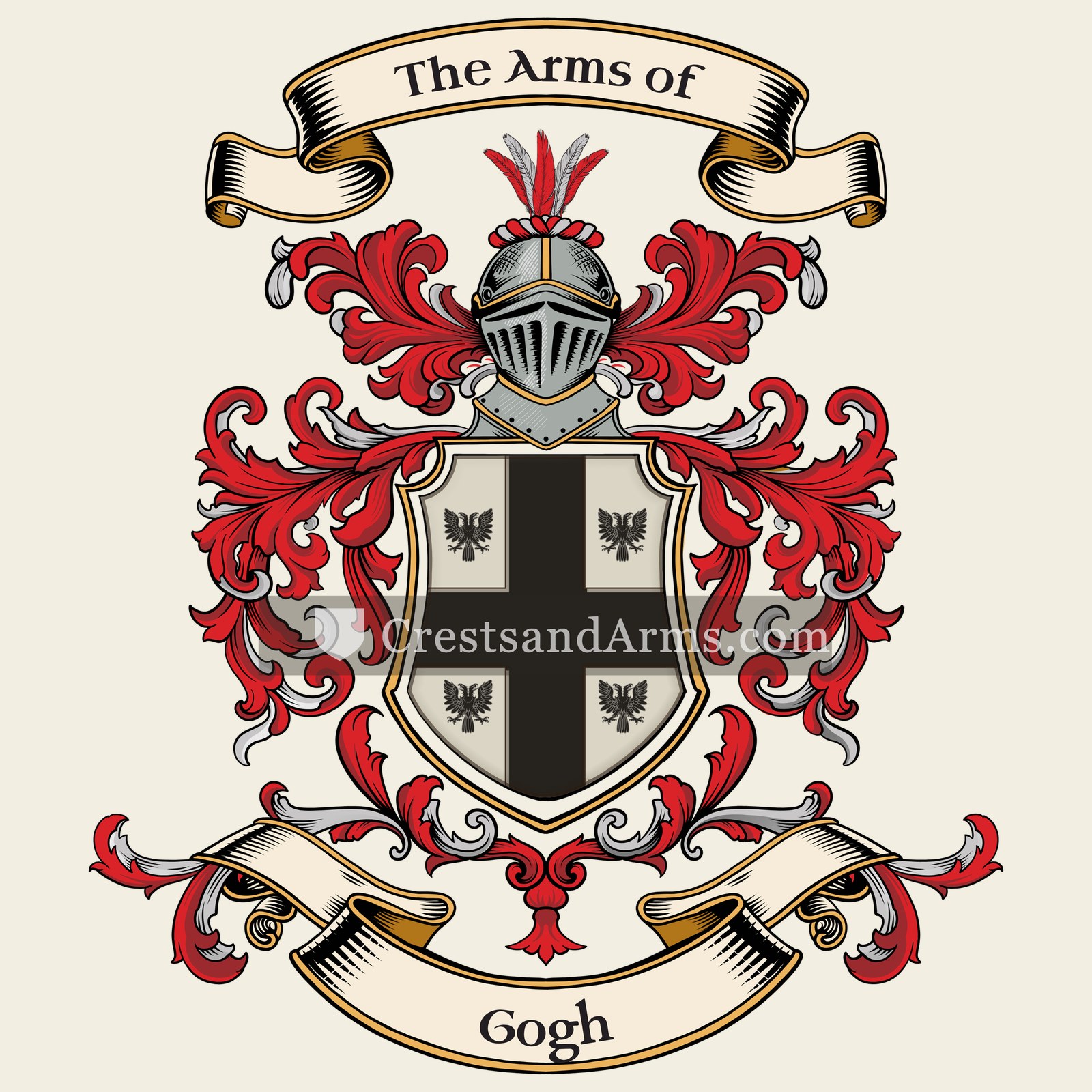 The Gogh coat of arms, drawn from the recorded blazon