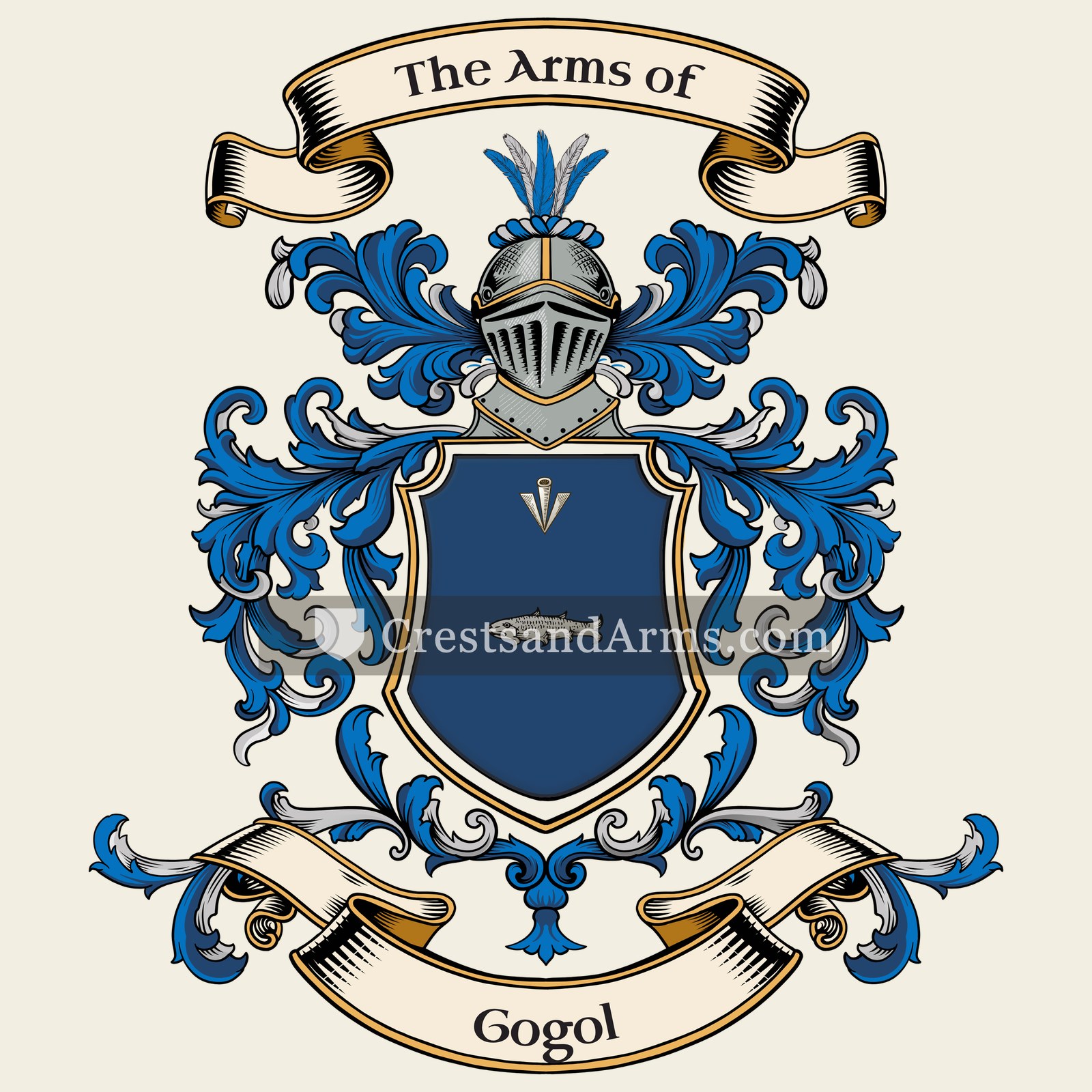 The Gogol coat of arms, drawn from the recorded blazon