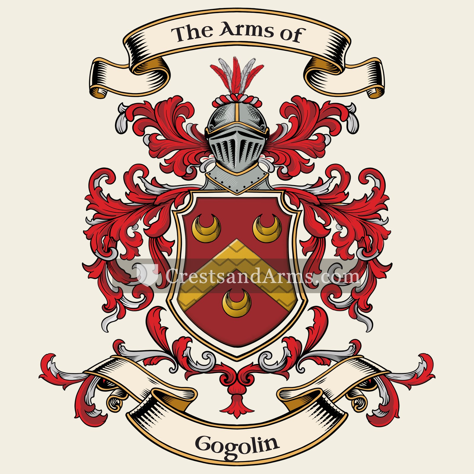 The Gogolin coat of arms, drawn from the recorded blazon