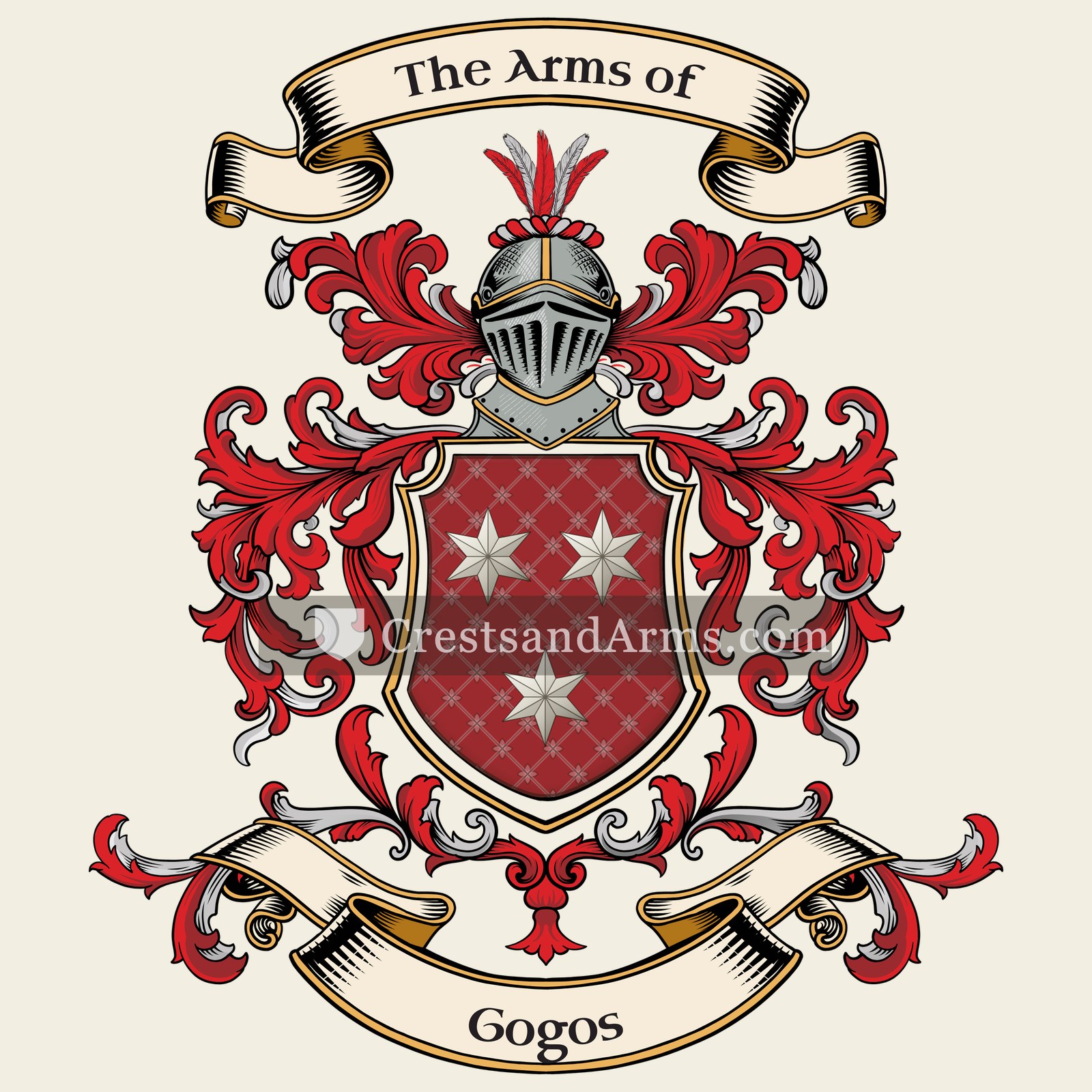 The Gogos coat of arms, drawn from the recorded blazon