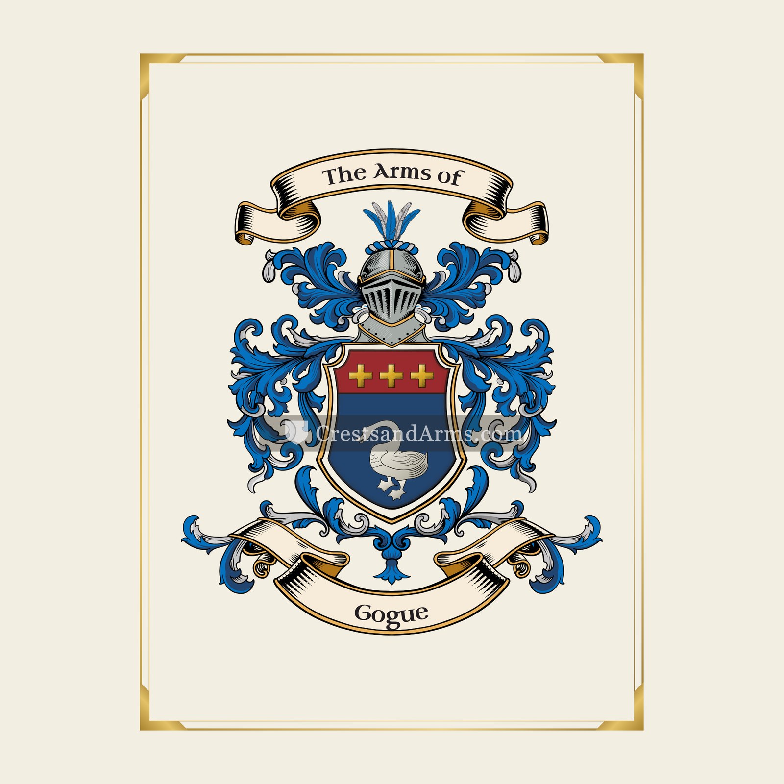 With gold border