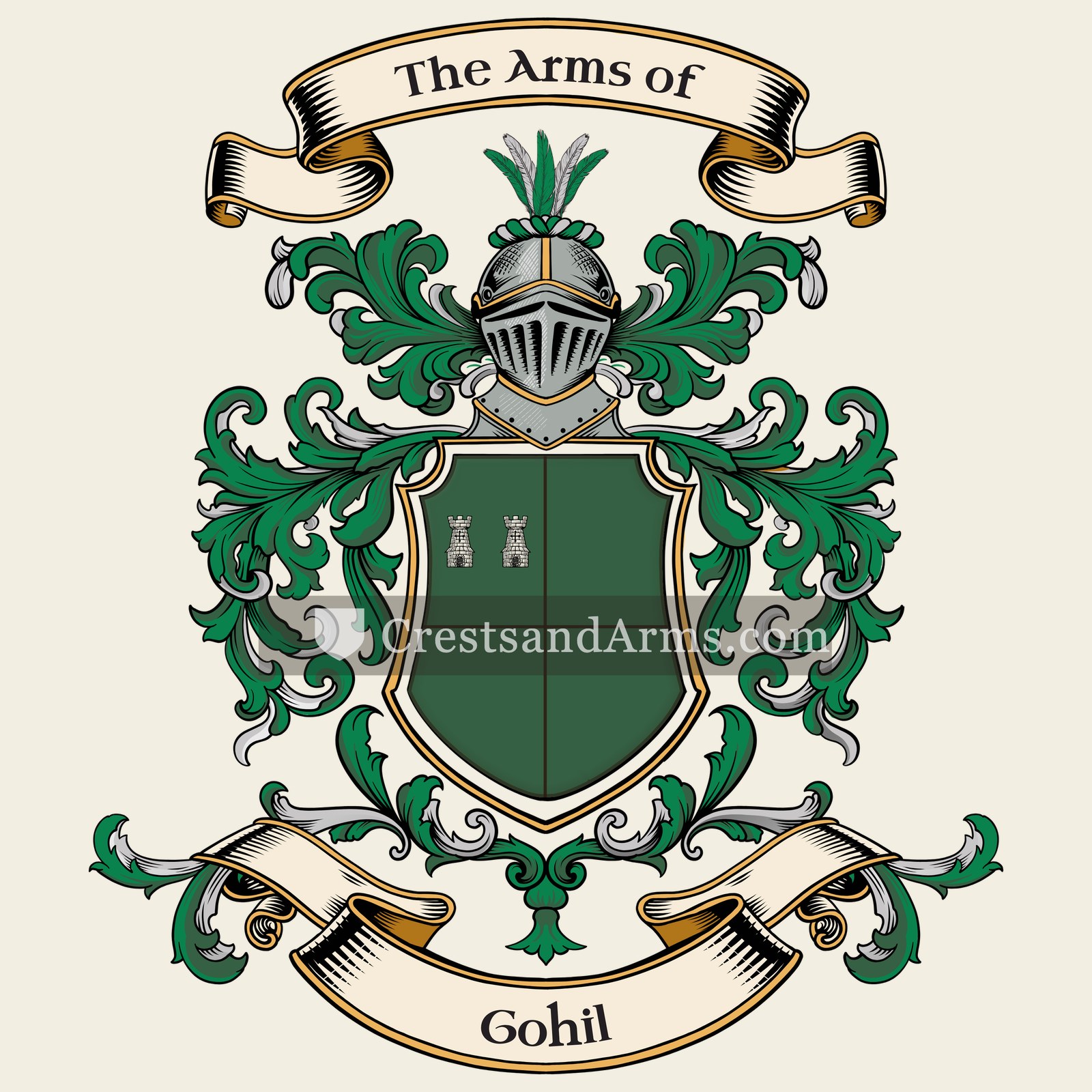 The Gohil coat of arms, drawn from the recorded blazon